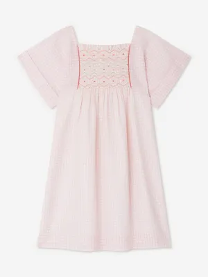 Mädchen Bauernkleid mit Smok-Details in Rosa