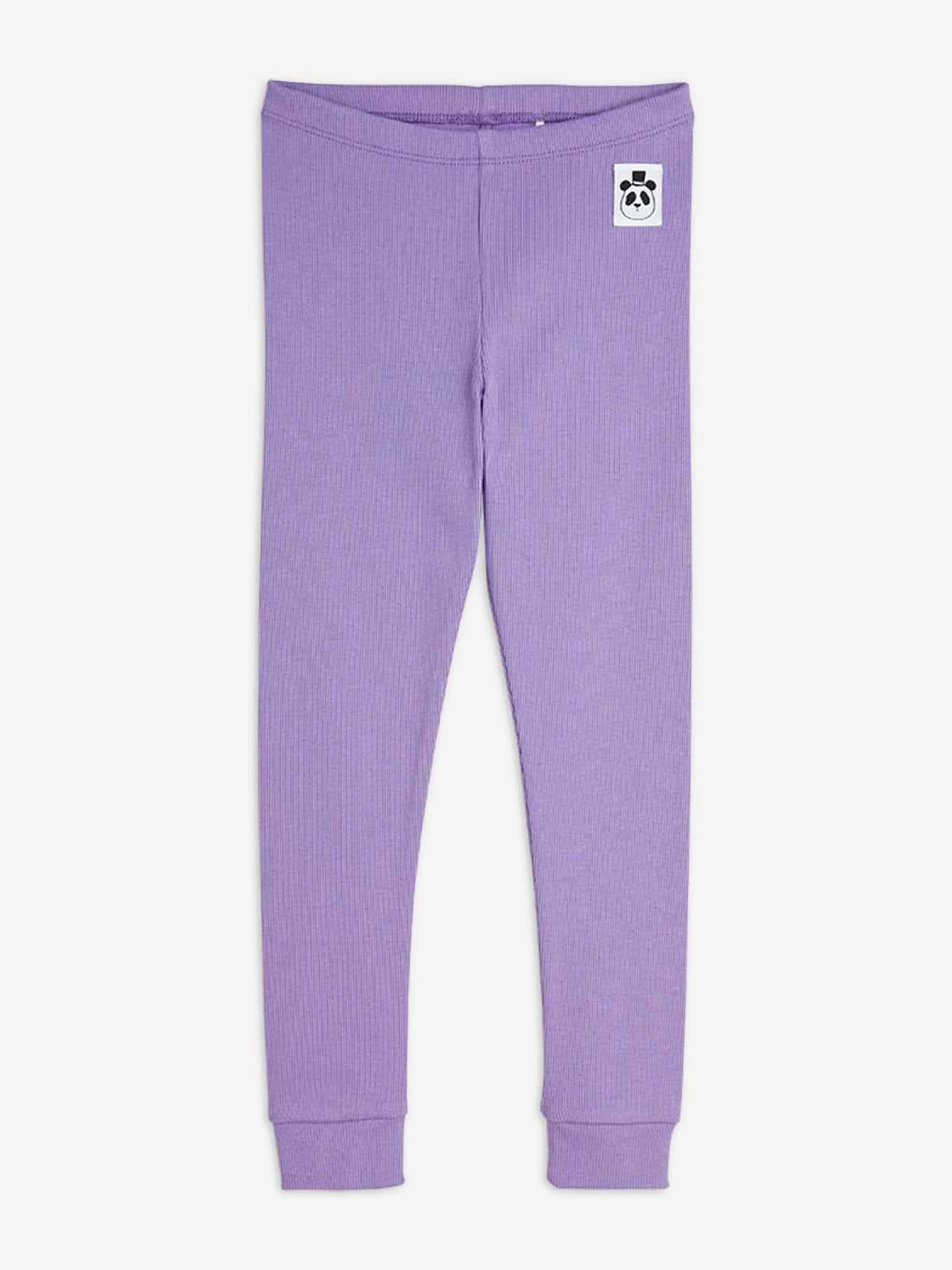 Mädchen Unifarbene Rippen-Leggings in Lila