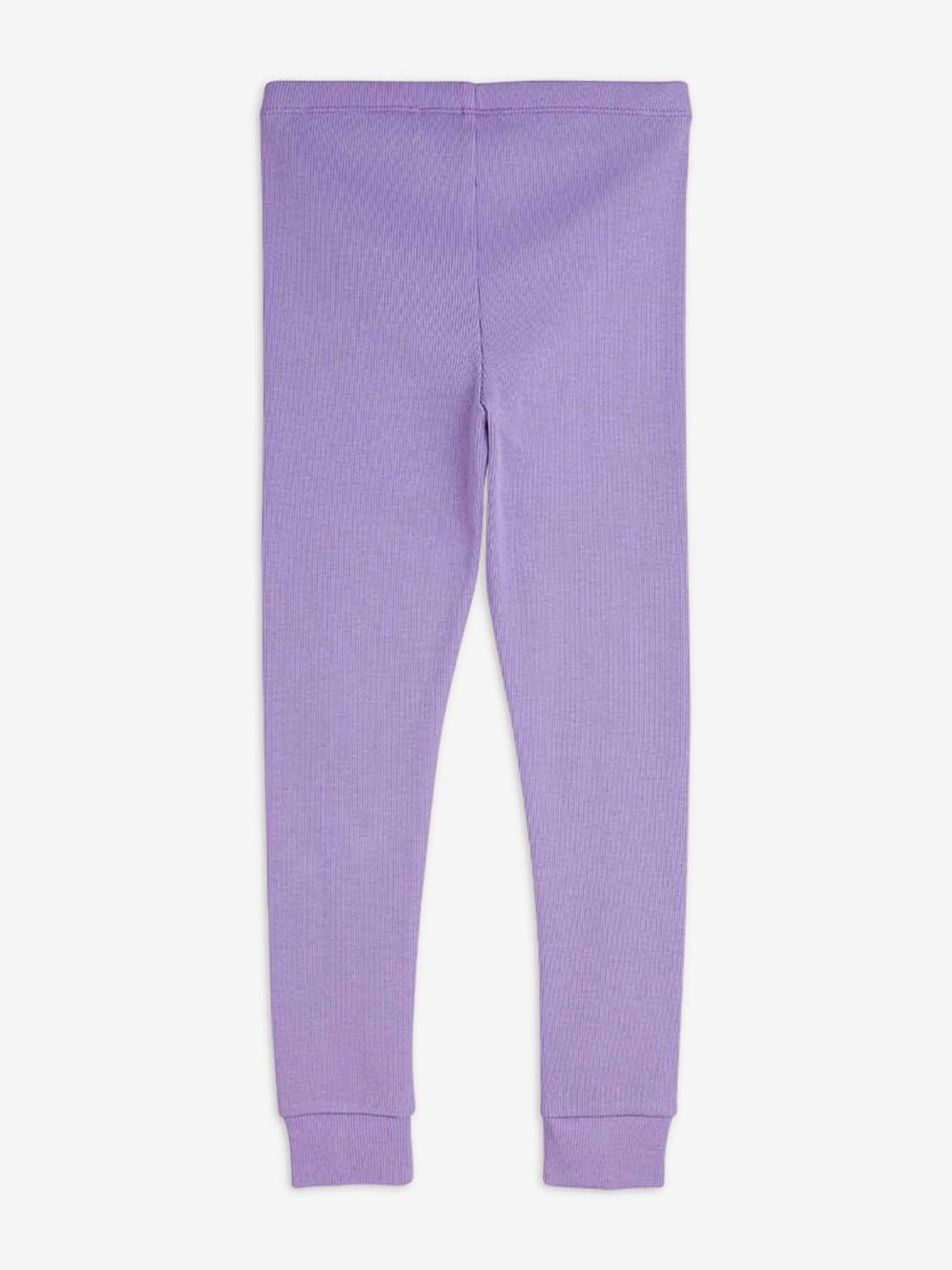 Mädchen Unifarbene Rippen-Leggings in Lila