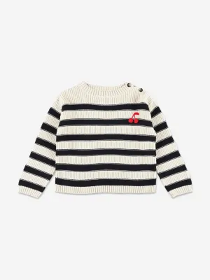 Mädchen gestreifter Ereni Pullover in Marineblau