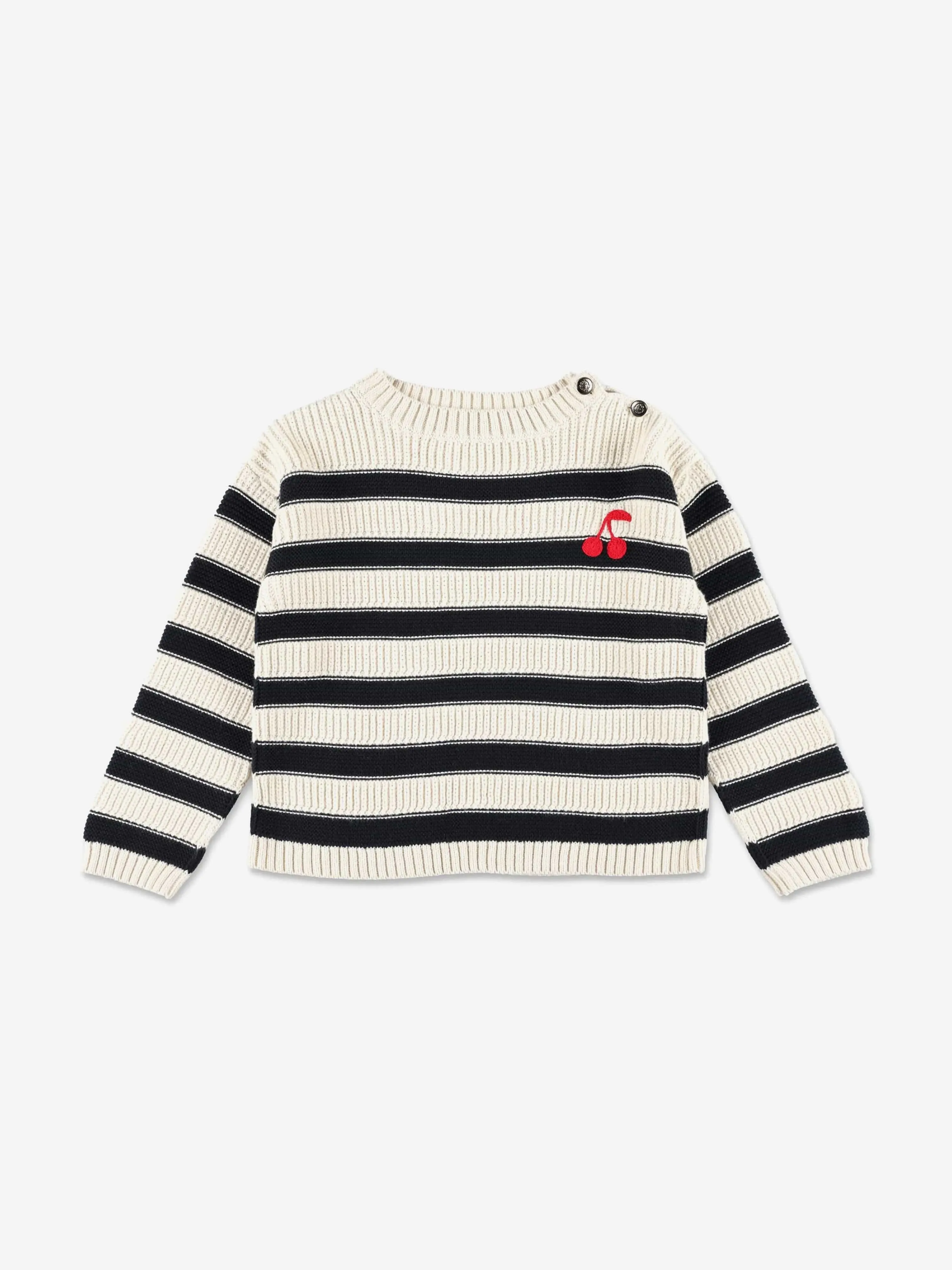 Mädchen gestreifter Ereni Pullover in Marineblau