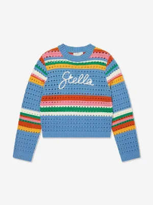 Mädchen Gestreifter Logo-Pullover in Mehrfarbig
