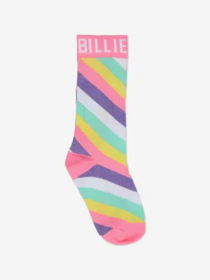 Mädchen gestreifte Logo-Socken in Mehrfarben