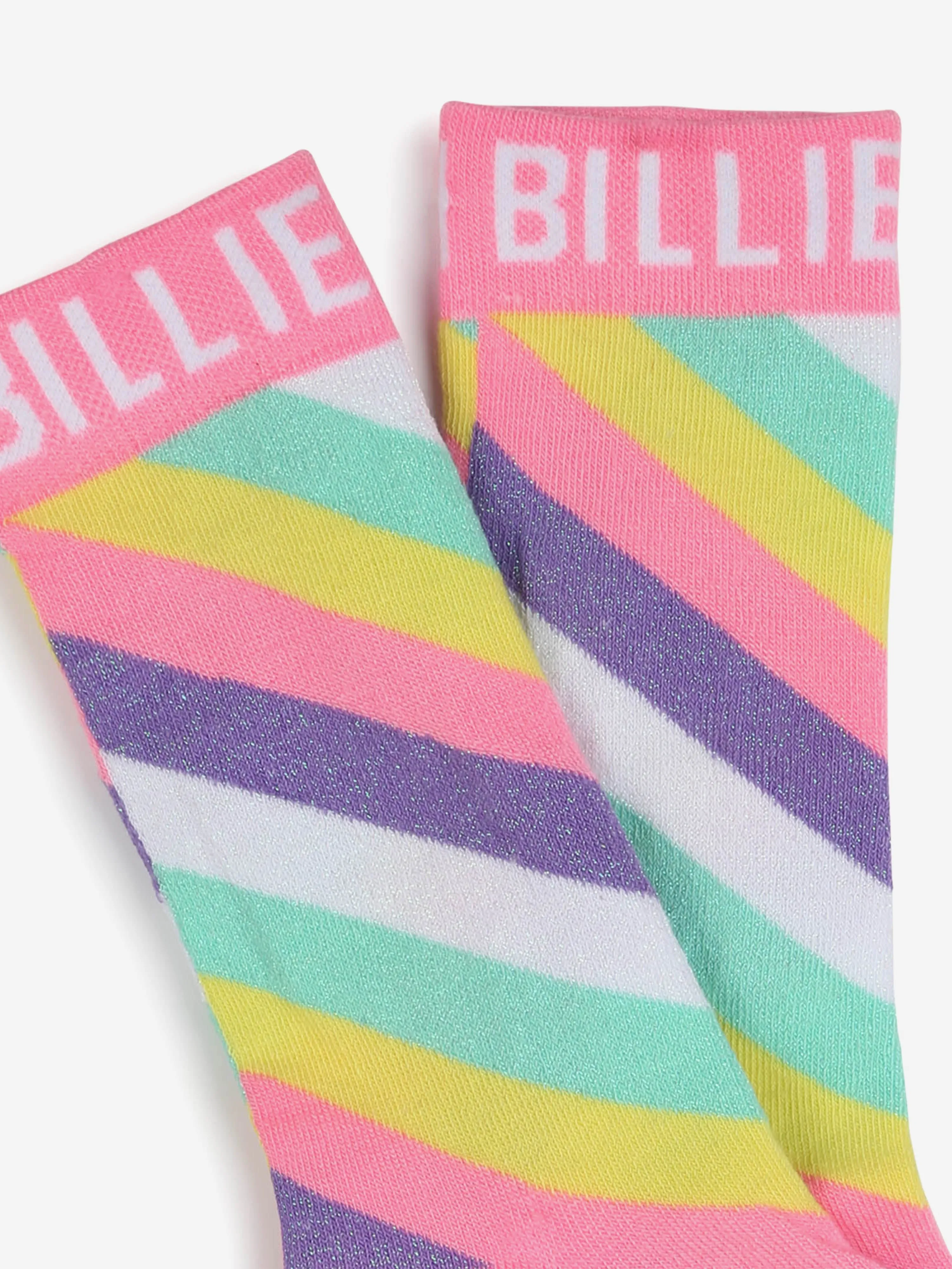 Mädchen gestreifte Logo-Socken in Mehrfarben