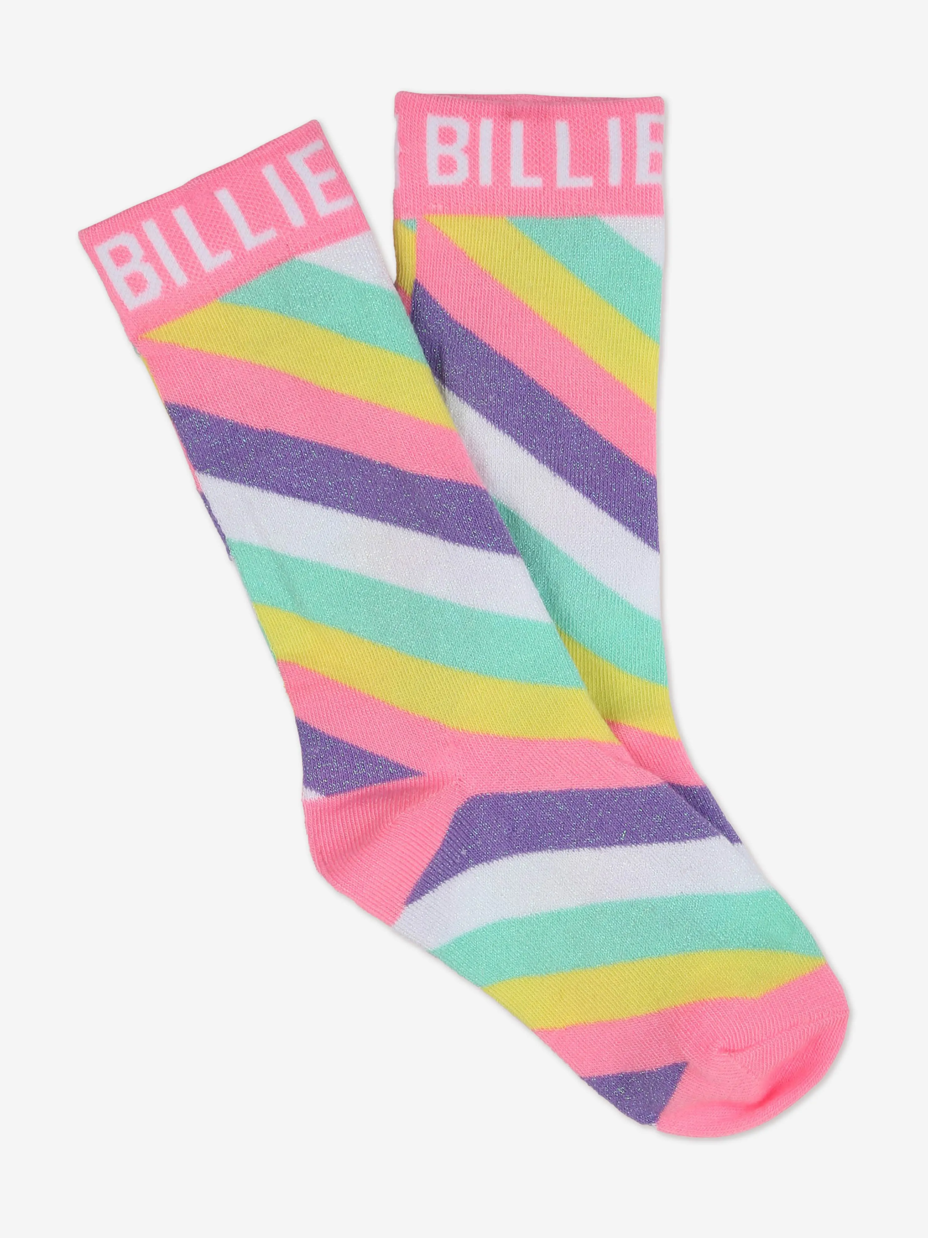 Mädchen gestreifte Logo-Socken in Mehrfarben