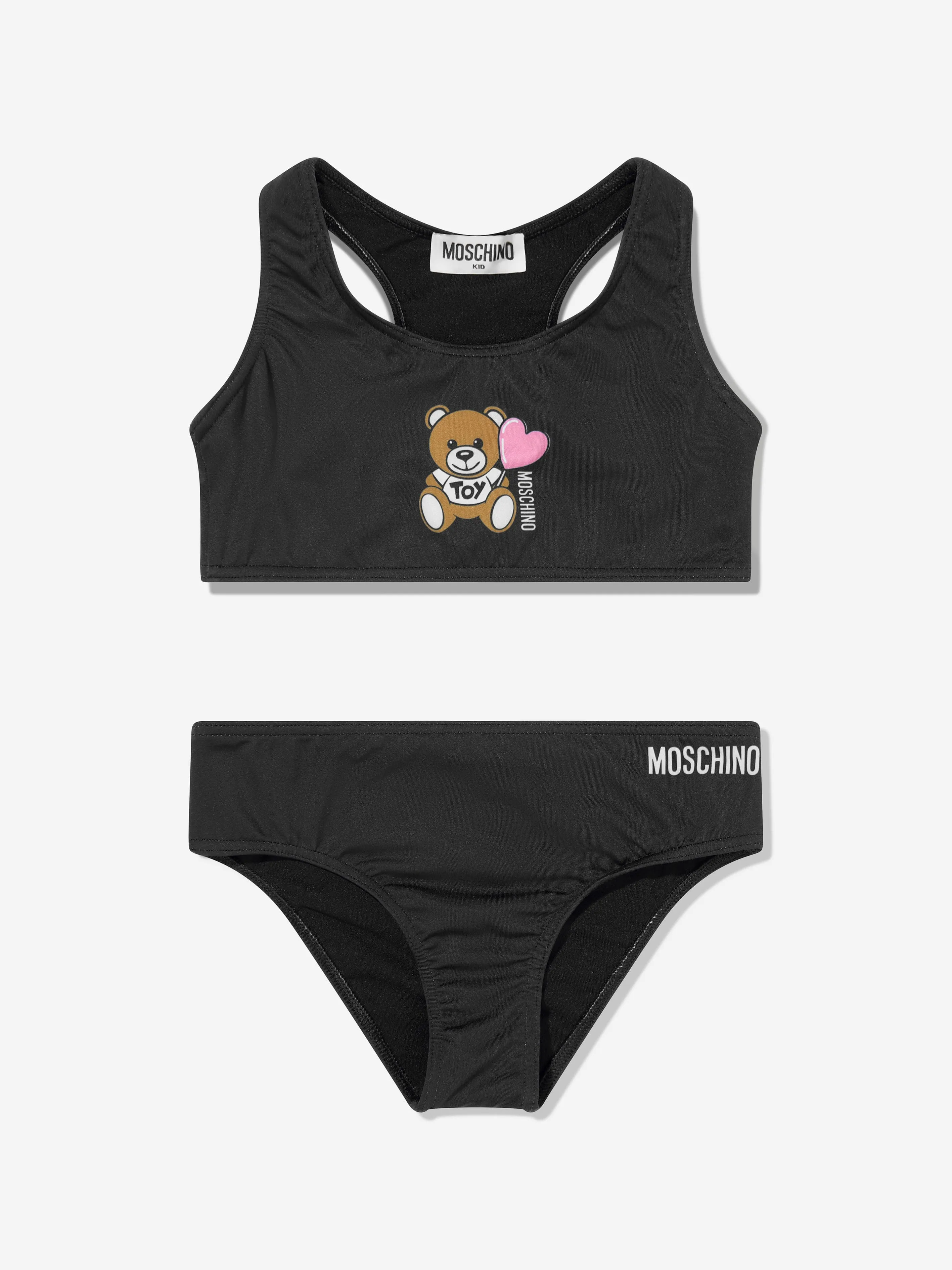 Mädchen Teddybär Logo Bikini in Schwarz