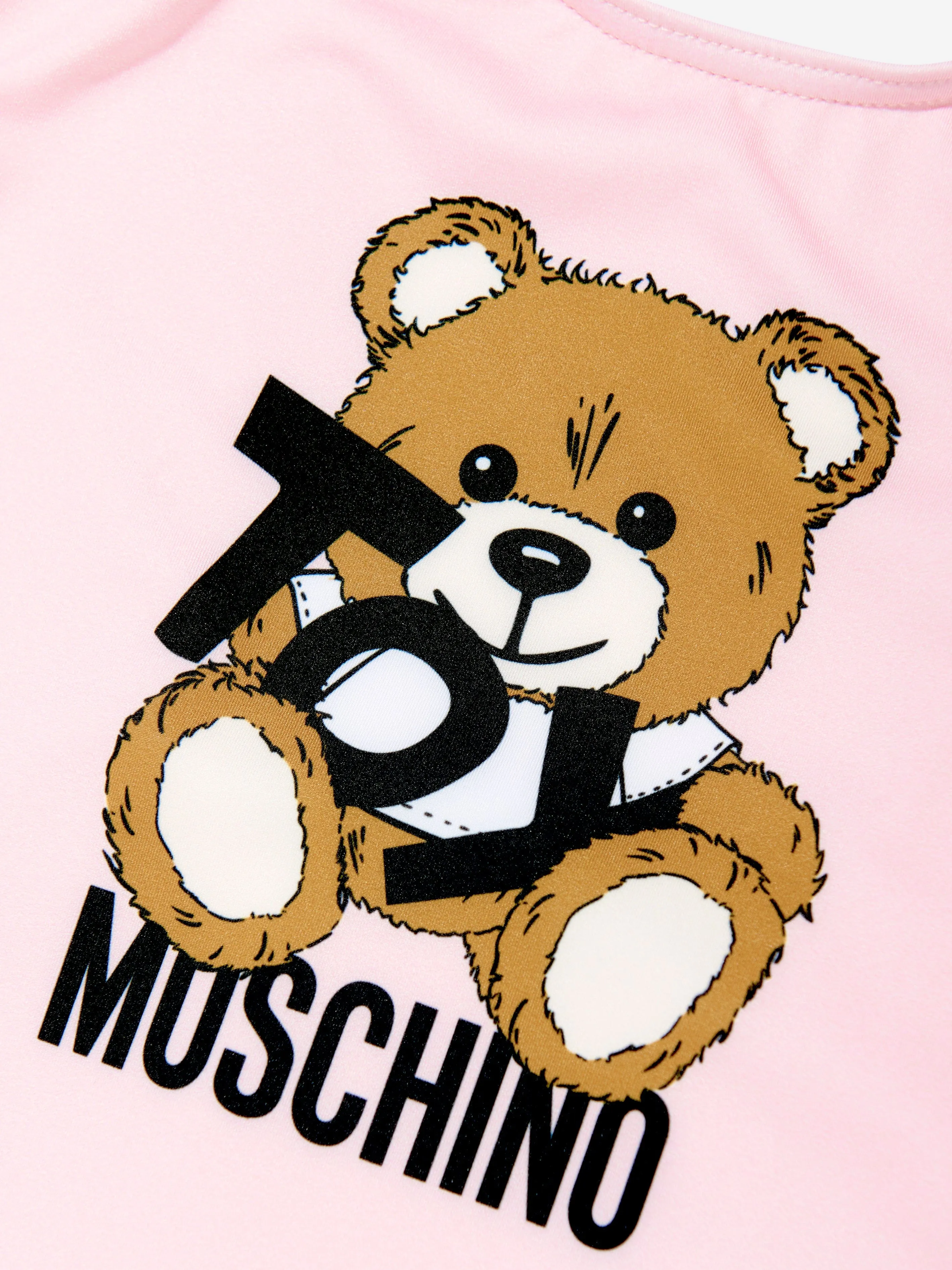Mädchen Teddybär Logo Badeanzug in Rosa