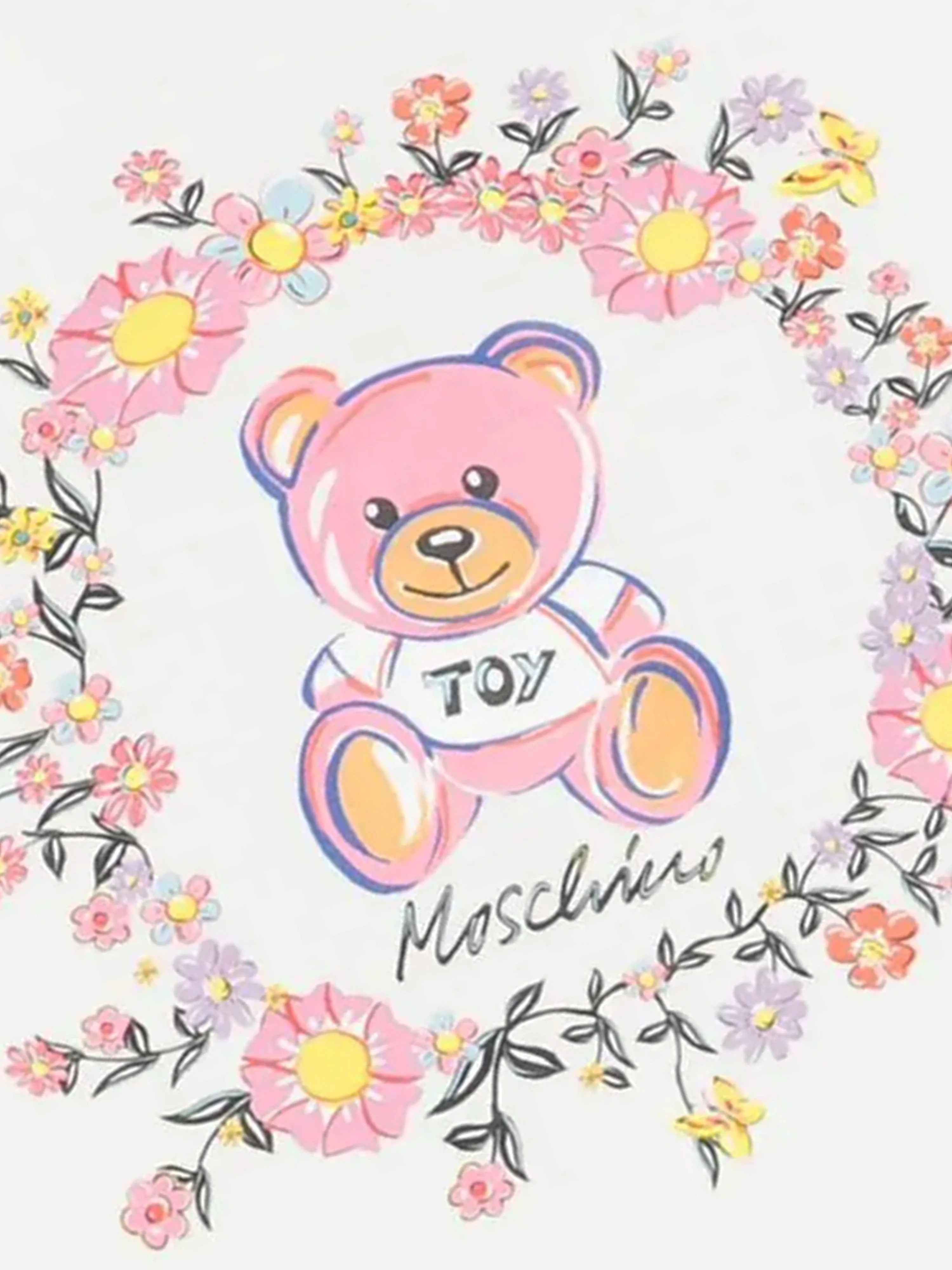 Mädchen Teddybär Maxi T-Shirt in Elfenbein