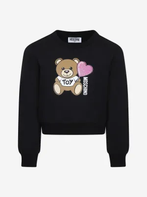 Mädchen Teddybär Pullover in Schwarz