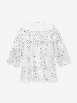 Mädchen Tüllkleid mit Etagen in Weiß