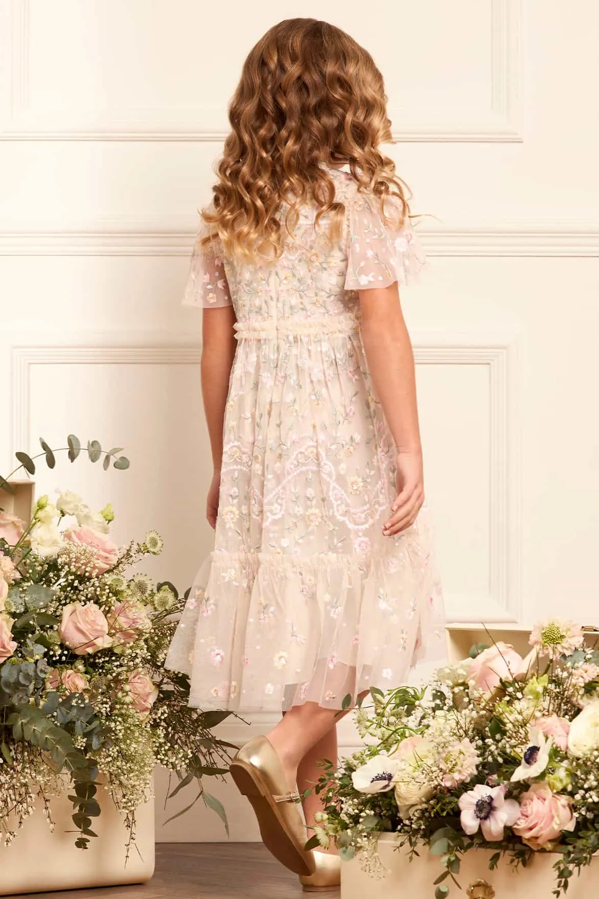 Mädchen Tüll Libellenkleid in Elfenbein