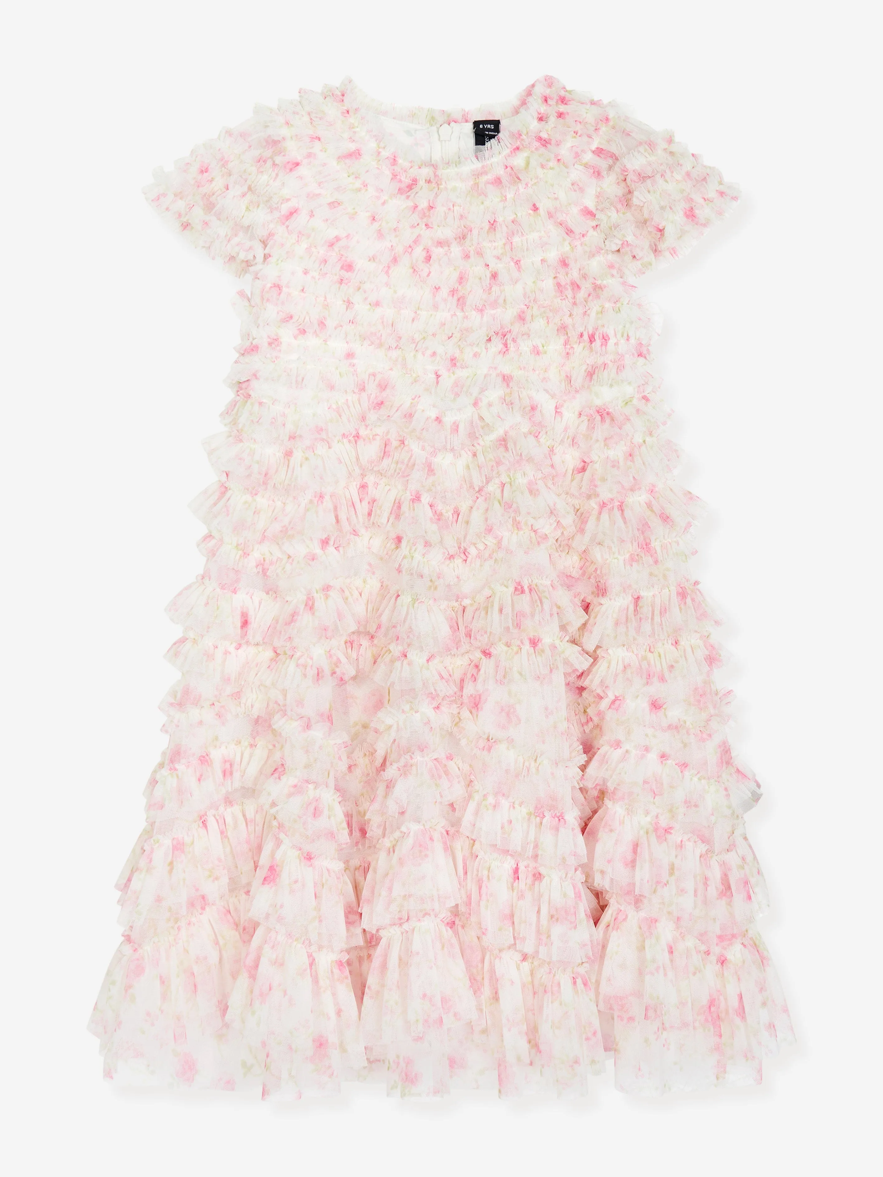 Mädchen Tüll Rosa Ditsy Rüschenkleid in Pink