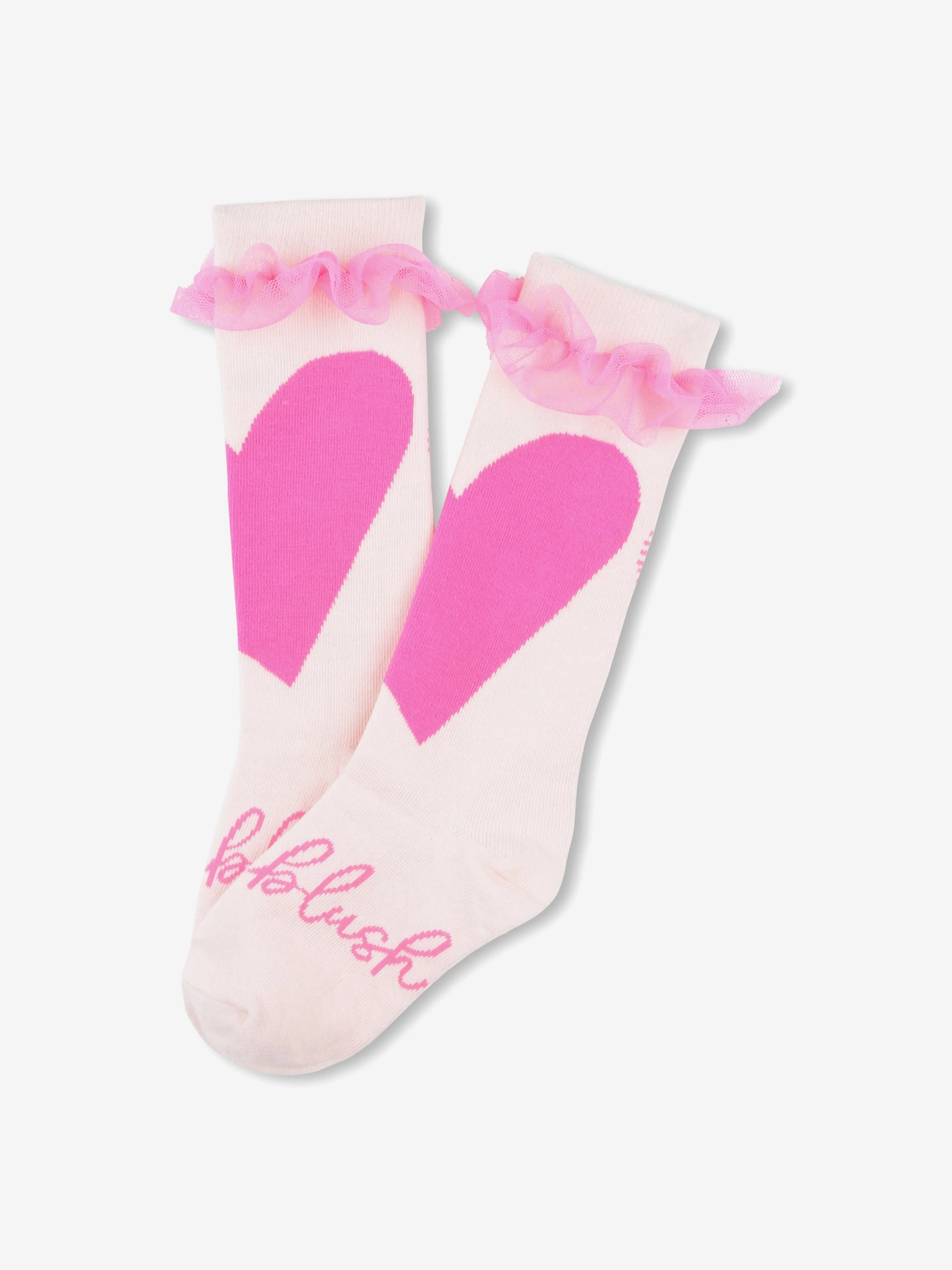 Mädchen Tüll Rüschen Herz Socken in Rosa