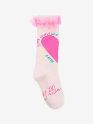 Mädchen Tüll Rüschen Herz Socken in Rosa
