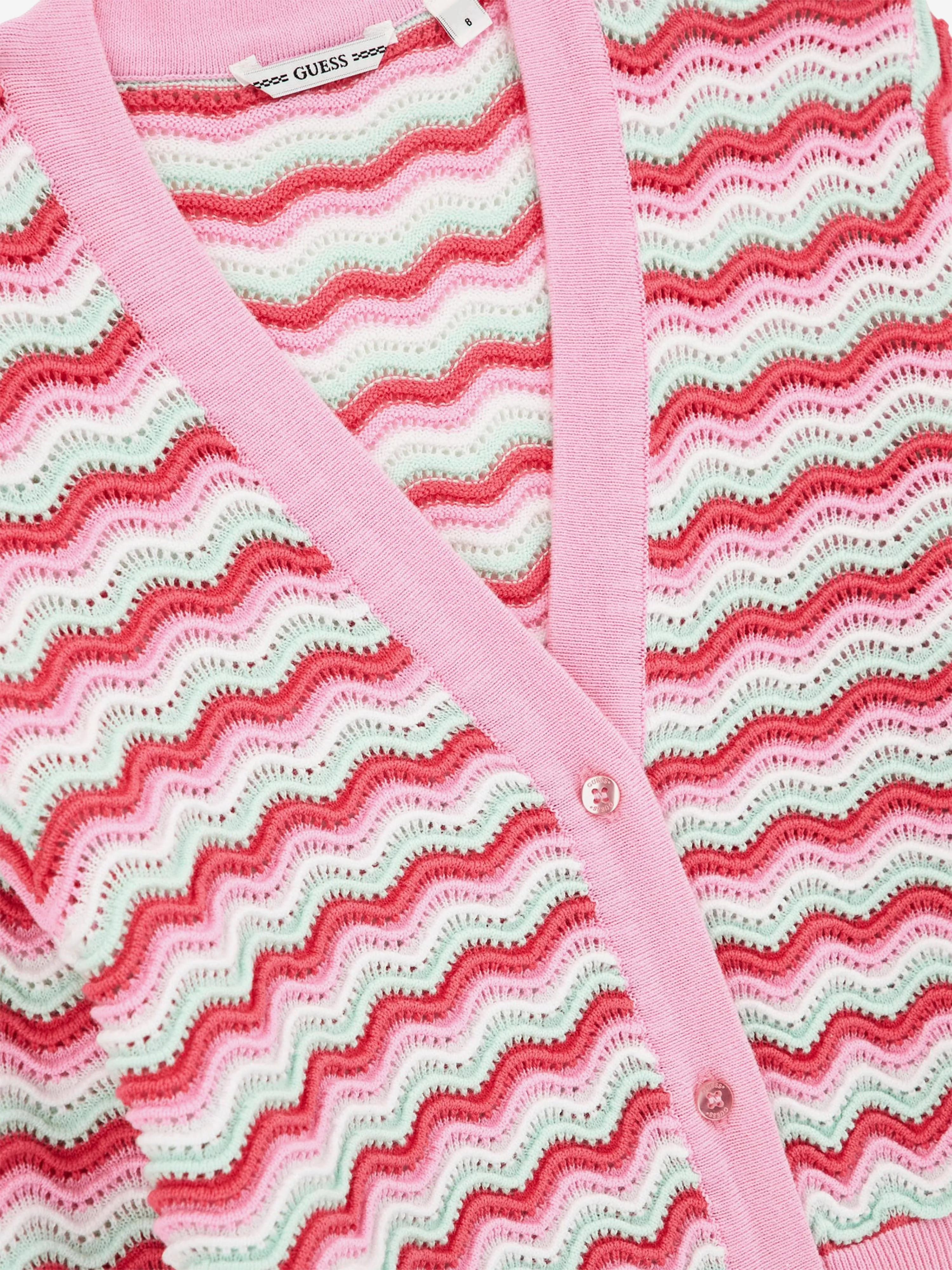 Mädchen Wellenstrickjacke in Rosa
