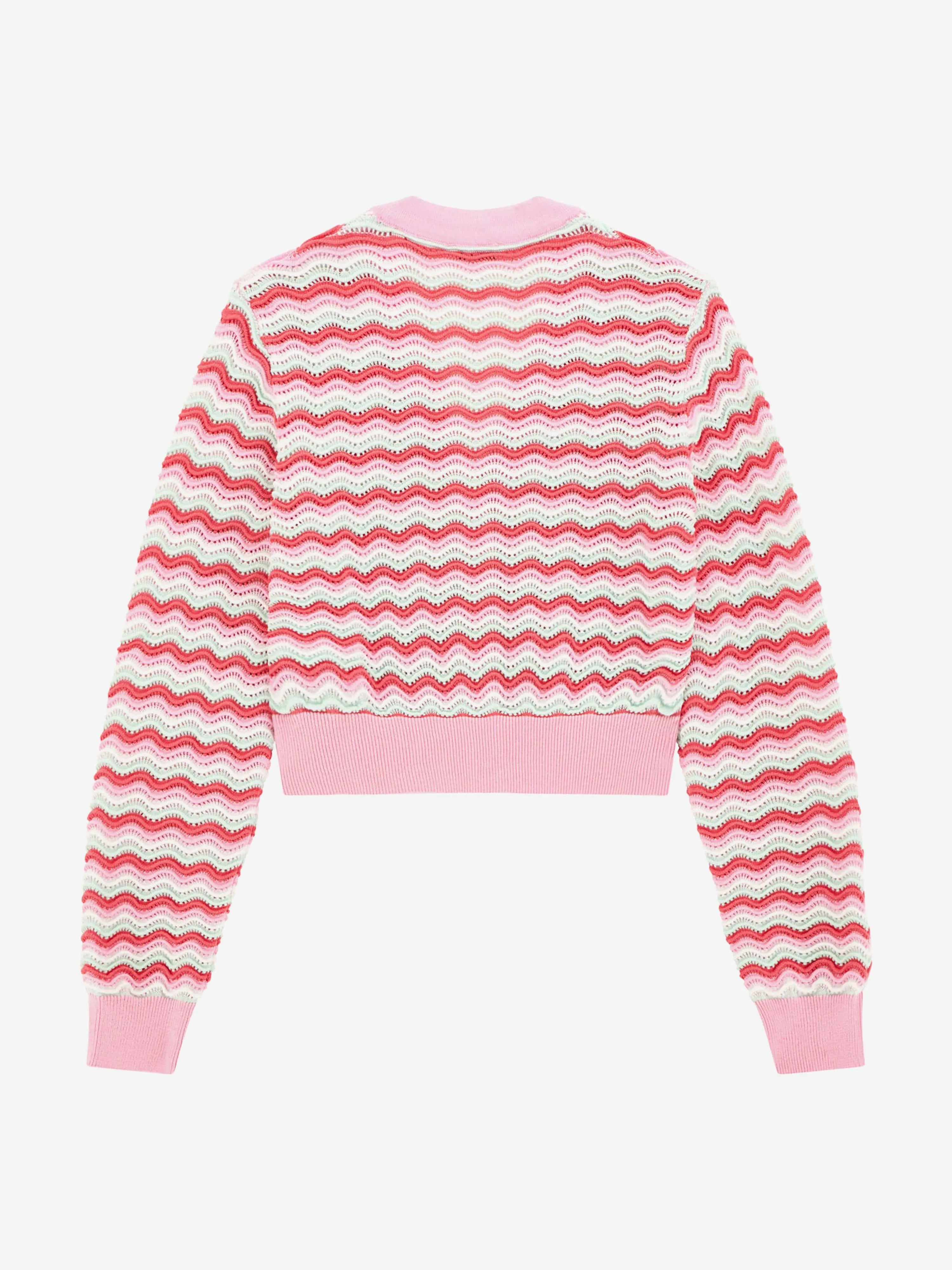 Mädchen Wellenstrickjacke in Rosa