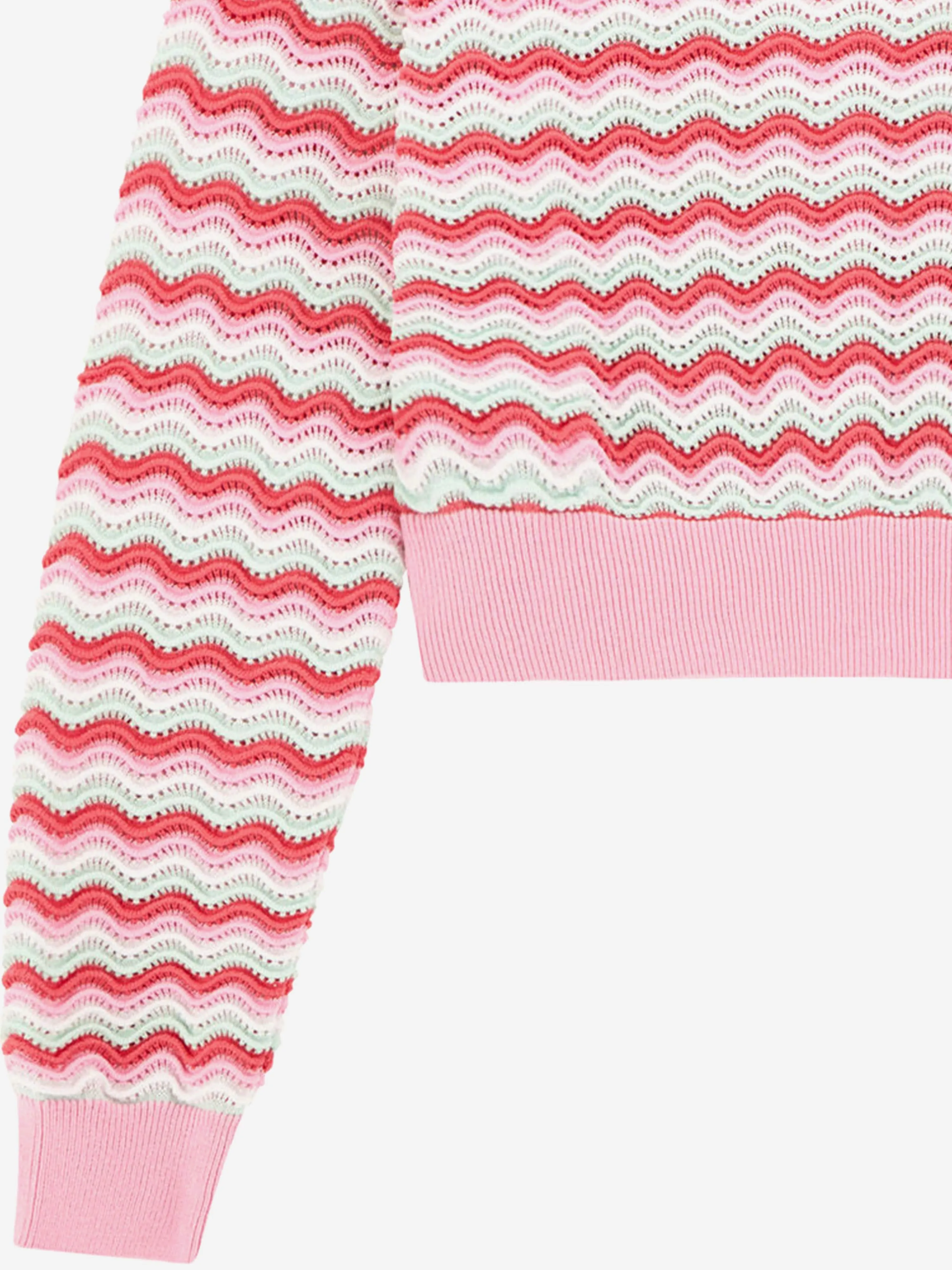 Mädchen Wellenstrickjacke in Rosa