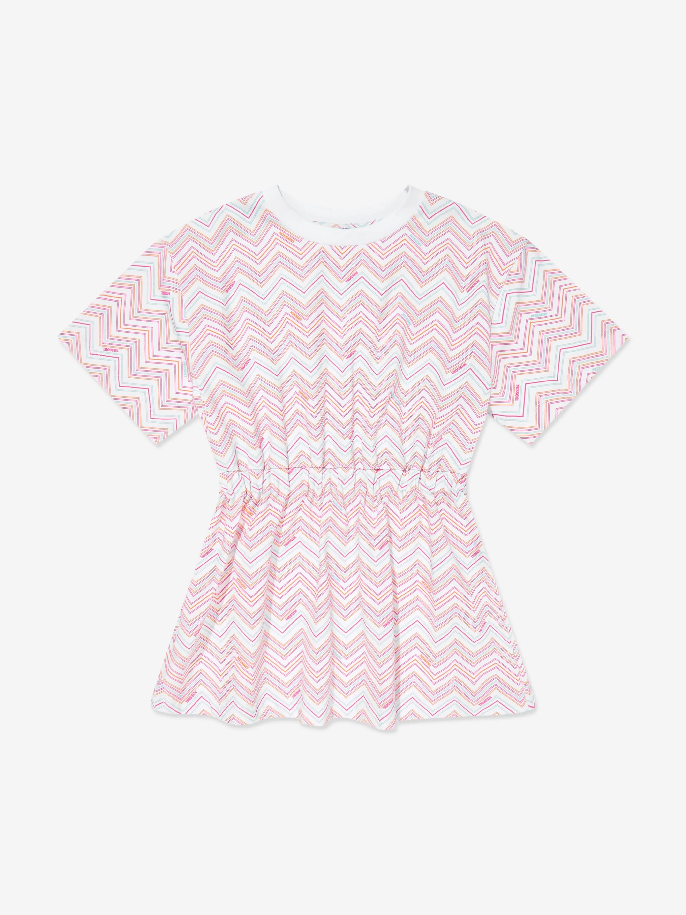 Mädchen Zickzack-Jerseykleid in Mehrfarbig