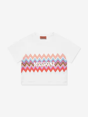 Mädchen Zickzack-Logo T-Shirt in Weiß