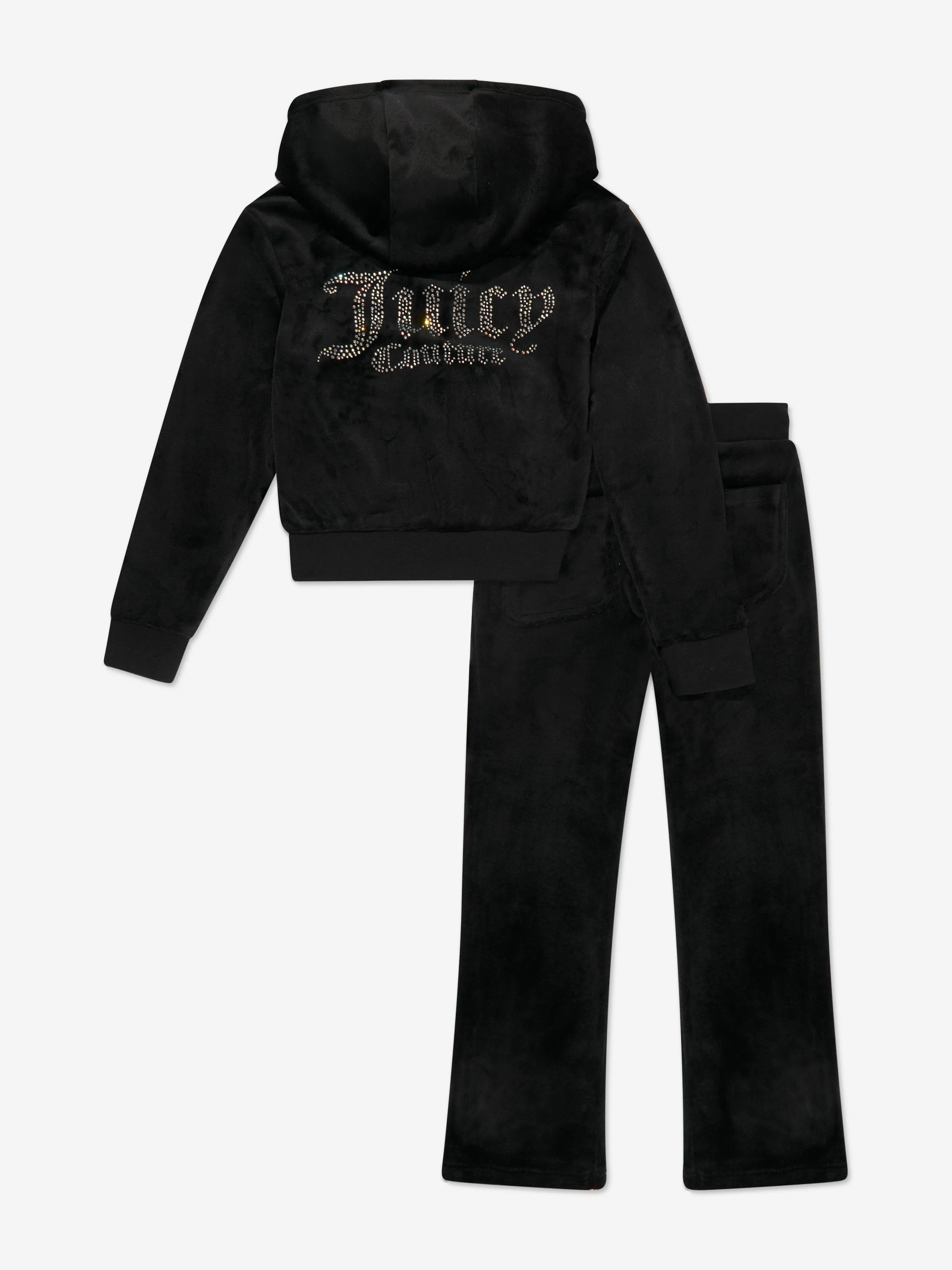 Mädchen Reißverschluss & Bootcut Jogger Trainingsanzug in Schwarz
