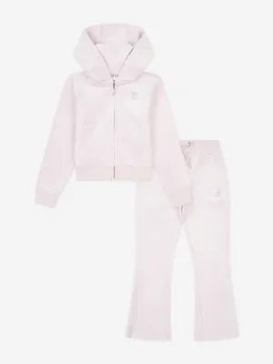 Mädchen Reißverschluss & Bootcut Jogger Tracksuit in Lila