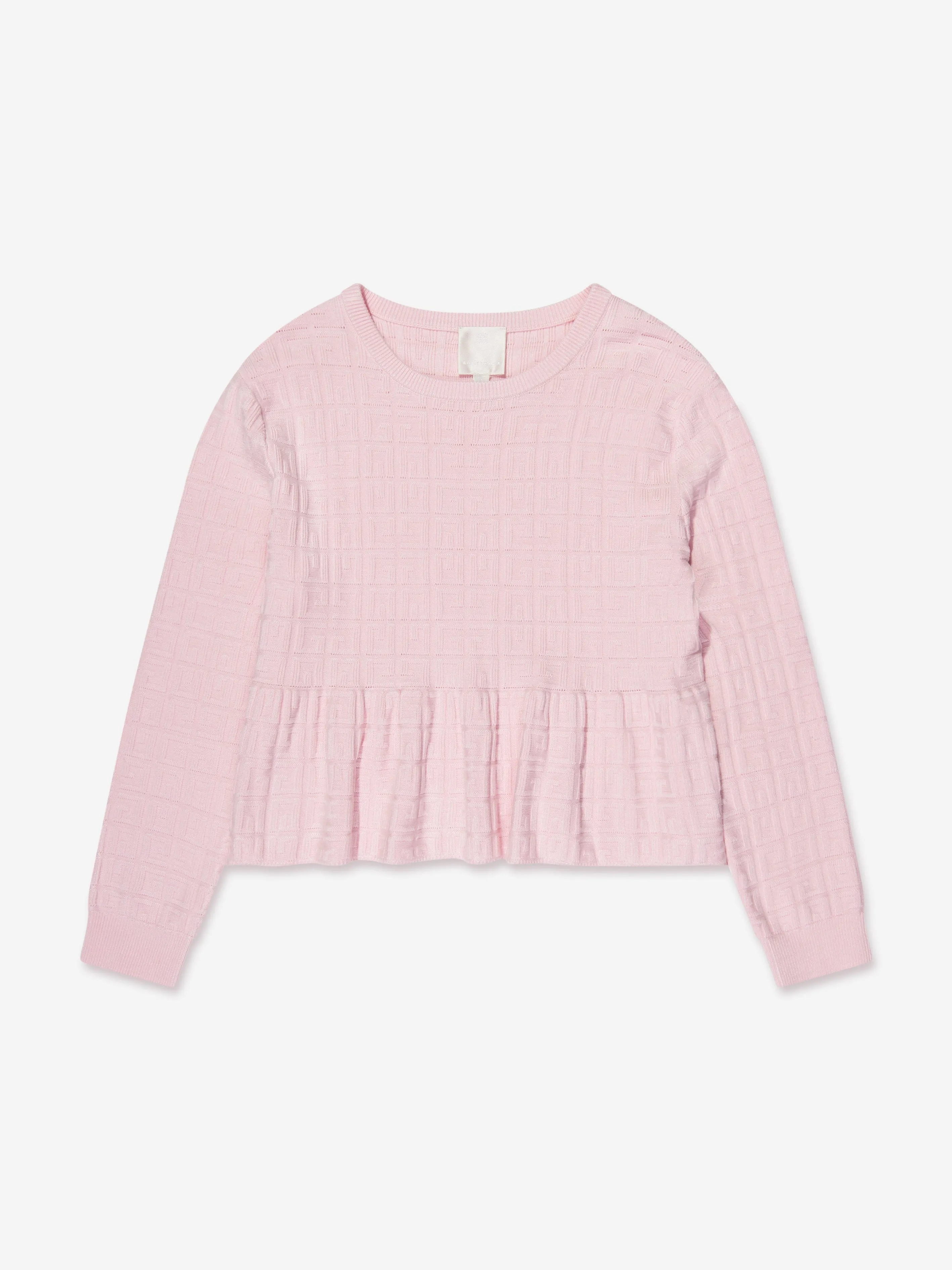 Givenchy Girls Gestricktes Logo-Pullover in Rosa