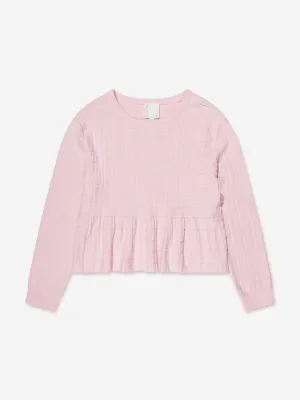 Givenchy Girls Gestricktes Logo-Pullover in Rosa