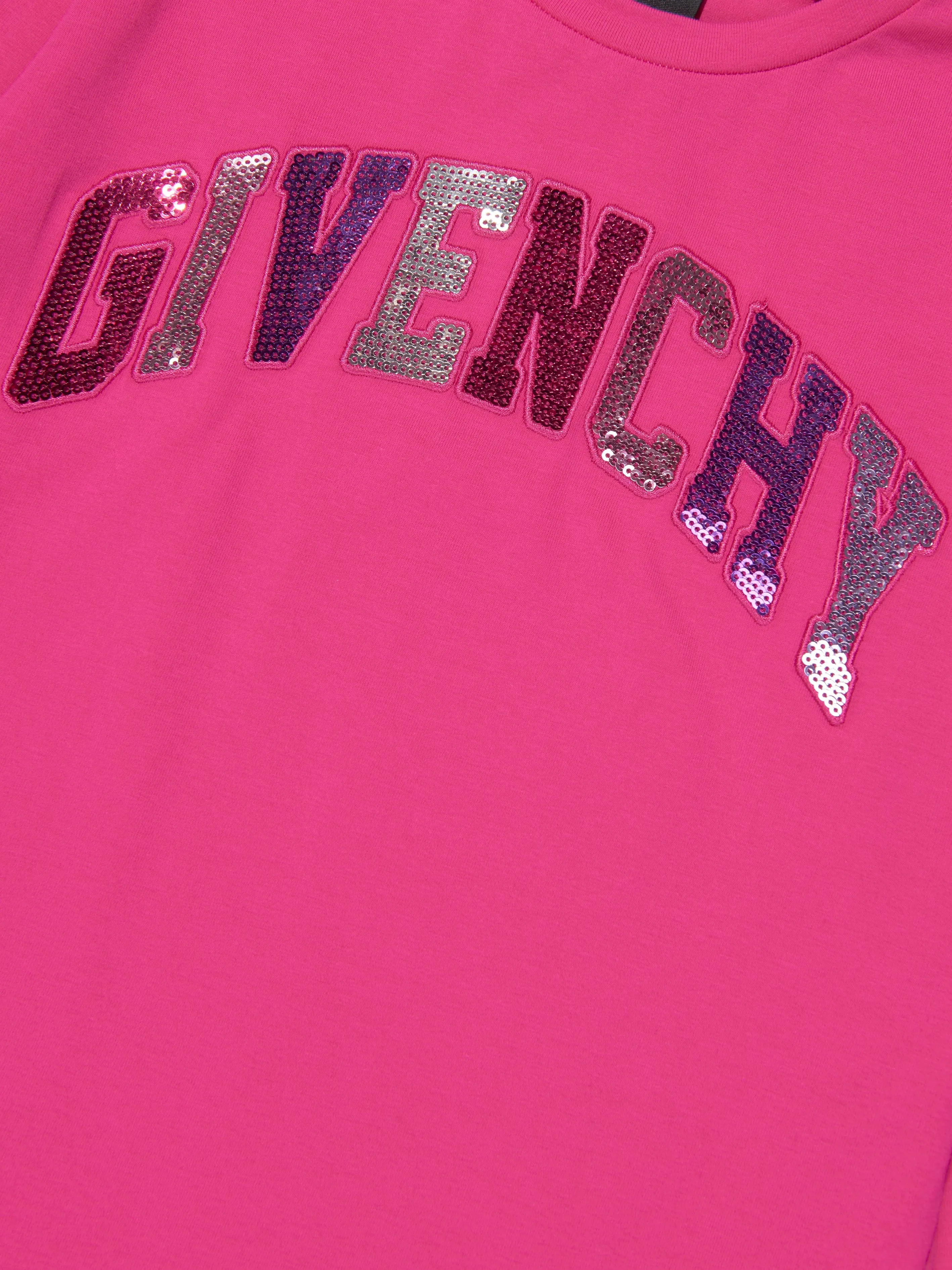 Givenchy Girls Langarm Logo T-Shirt in Pink