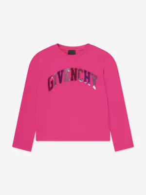 Givenchy Girls Langarm Logo T-Shirt in Pink