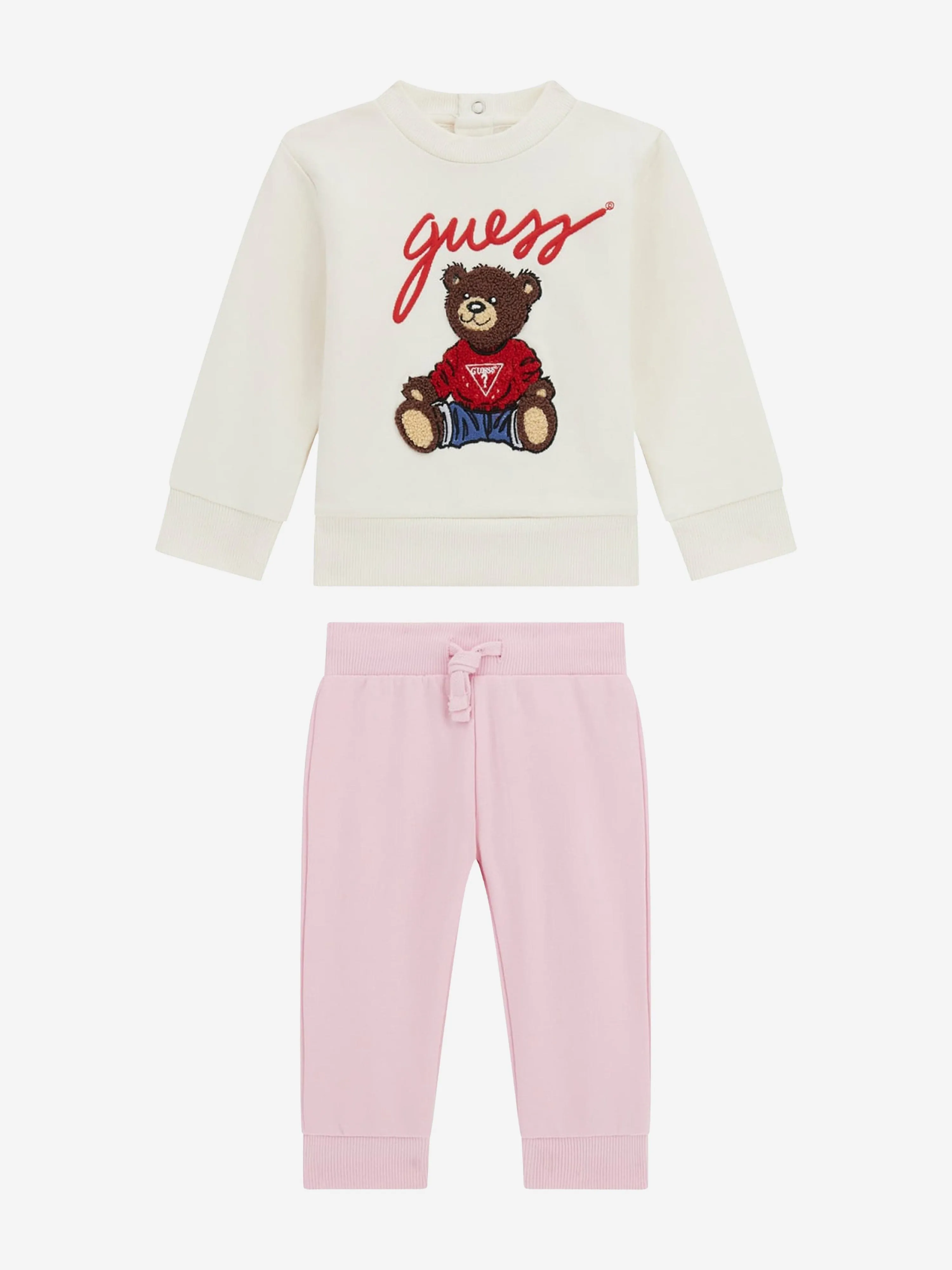 Guess Baby Girls Teddybär Top und Hose Set in Elfenbein