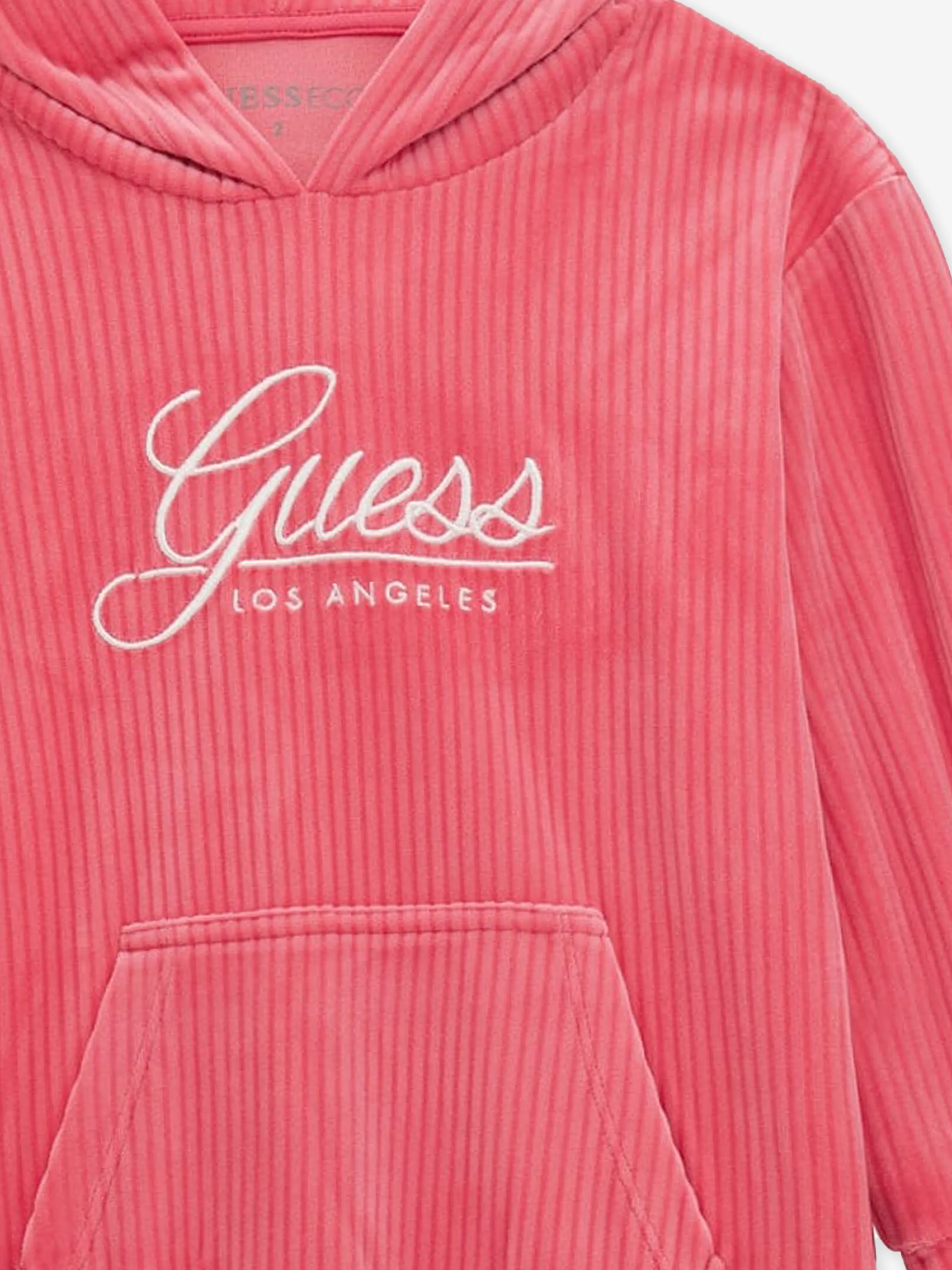 Guess Girls Cord Kapuzenkleid in Rosa