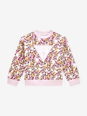 Guess Girls Blumenlogo-Sweatshirt in Mehrfarben