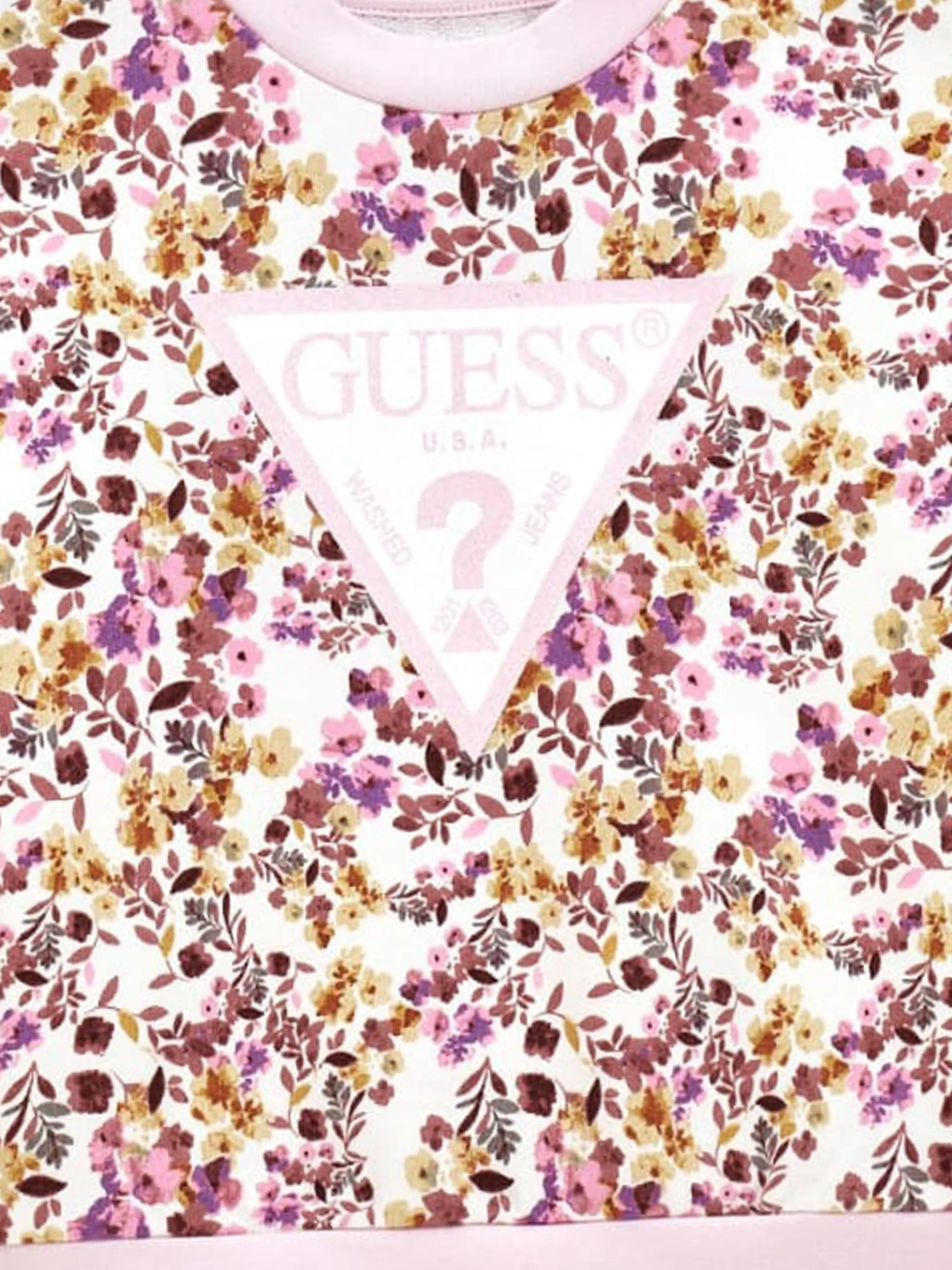 Guess Girls Blumenlogo-Sweatshirt in Mehrfarben