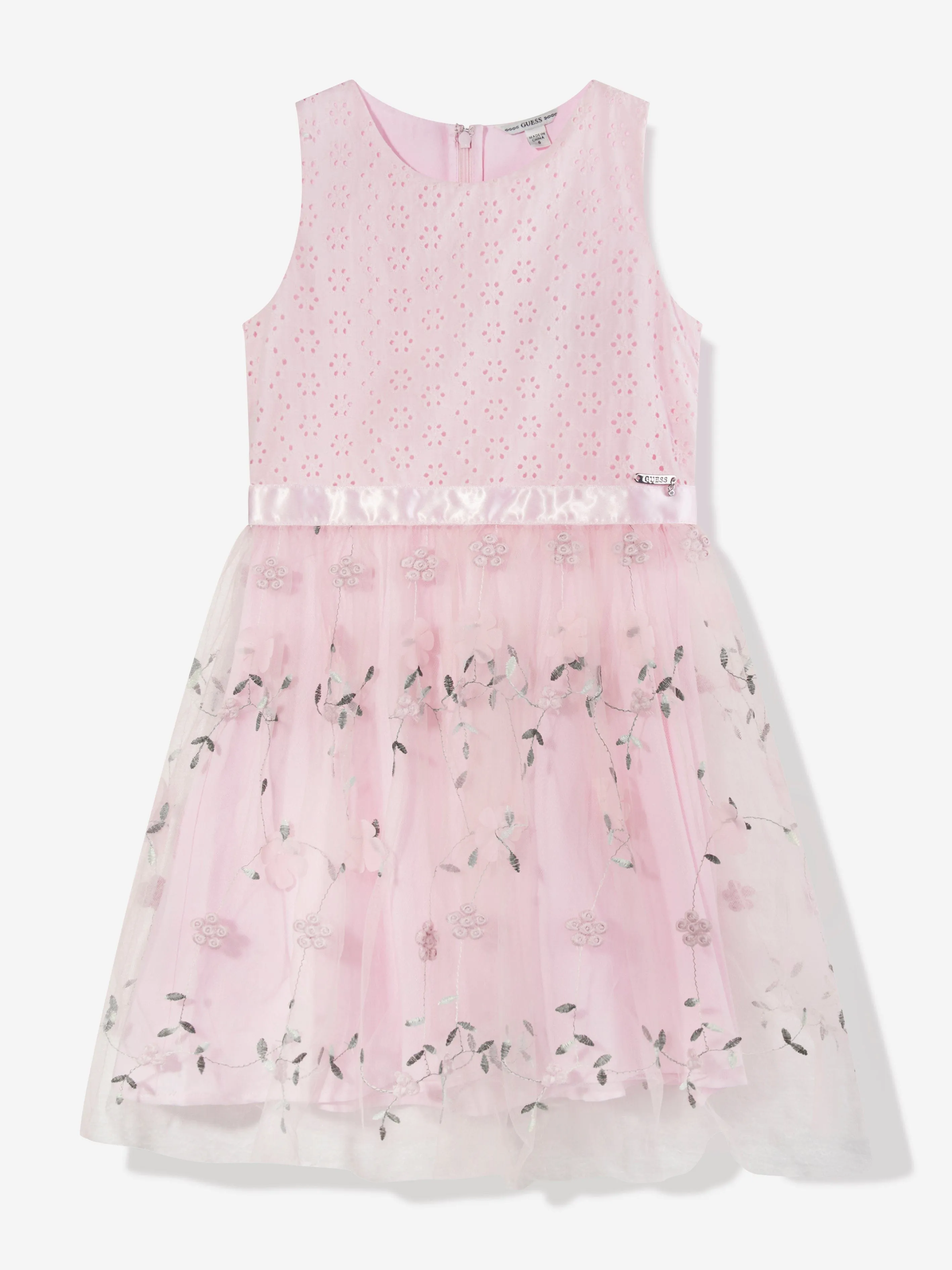 Guess Girls Blumenmuster Trägerkleid in Rosa