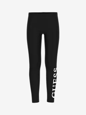 Guess Girls Logo Leggings in Schwarz