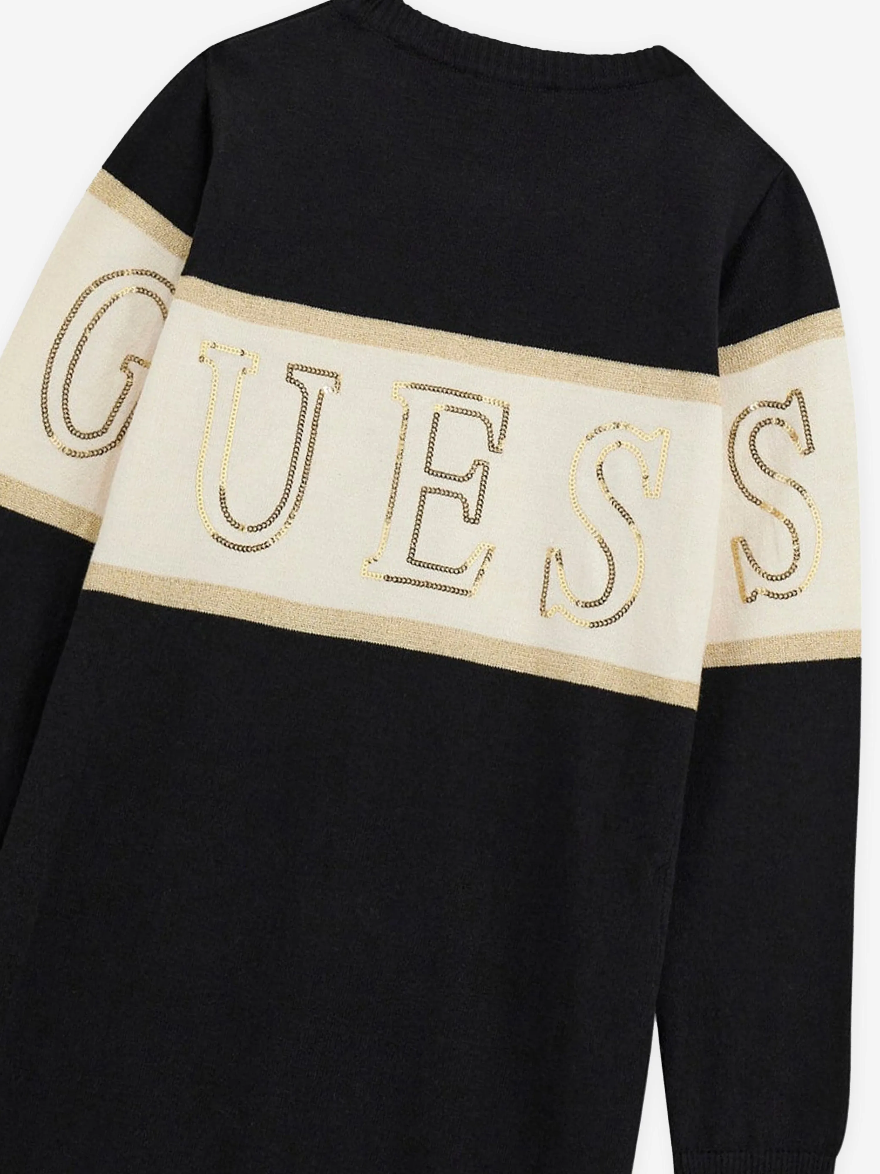 Guess Girls Logo Pulloverkleid in Schwarz