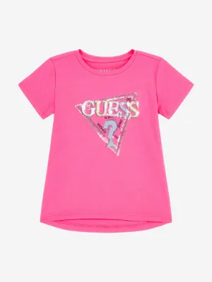 Guess Girls Logo T-Shirt in Rosa