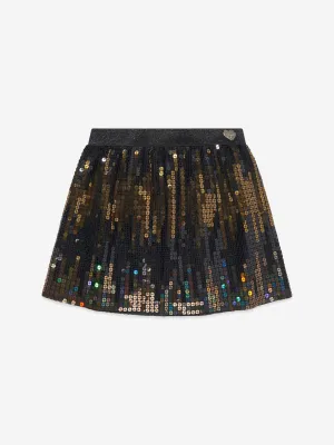 Guess Girls Pailletten-Minirock in Schwarz