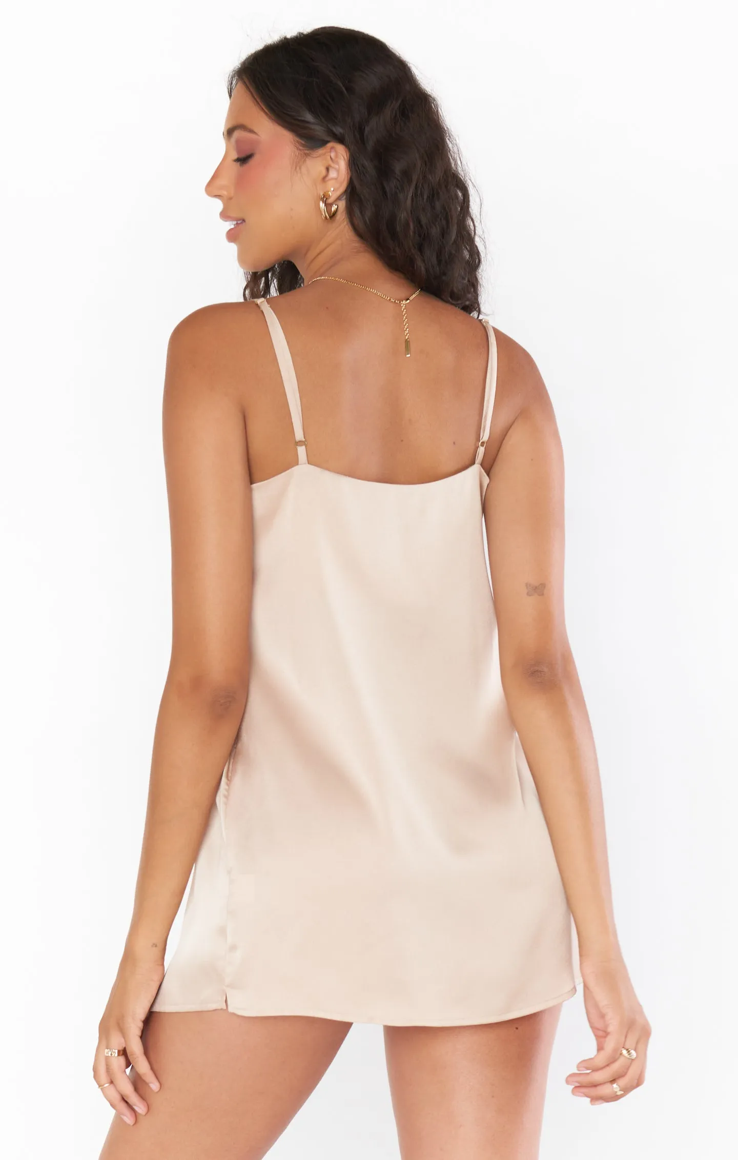 Glücklich bis ans Ende Top Slip ~ Champagner Luxus Satin