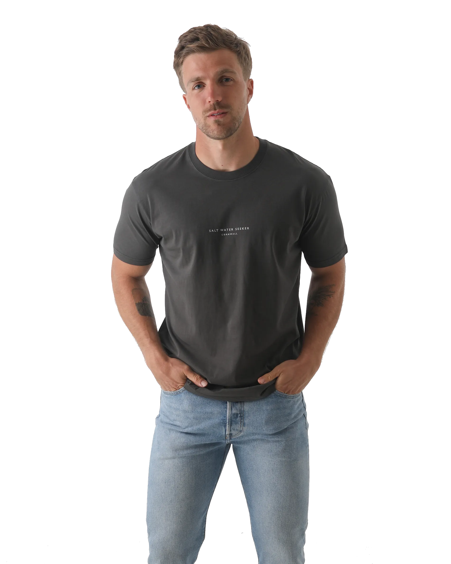 Hideout T-Shirt in Verblasstem Schwarz