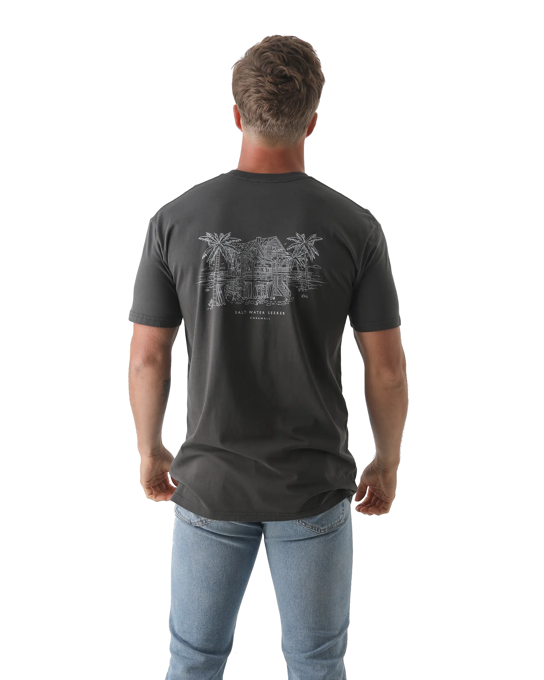 Hideout T-Shirt in Verblasstem Schwarz