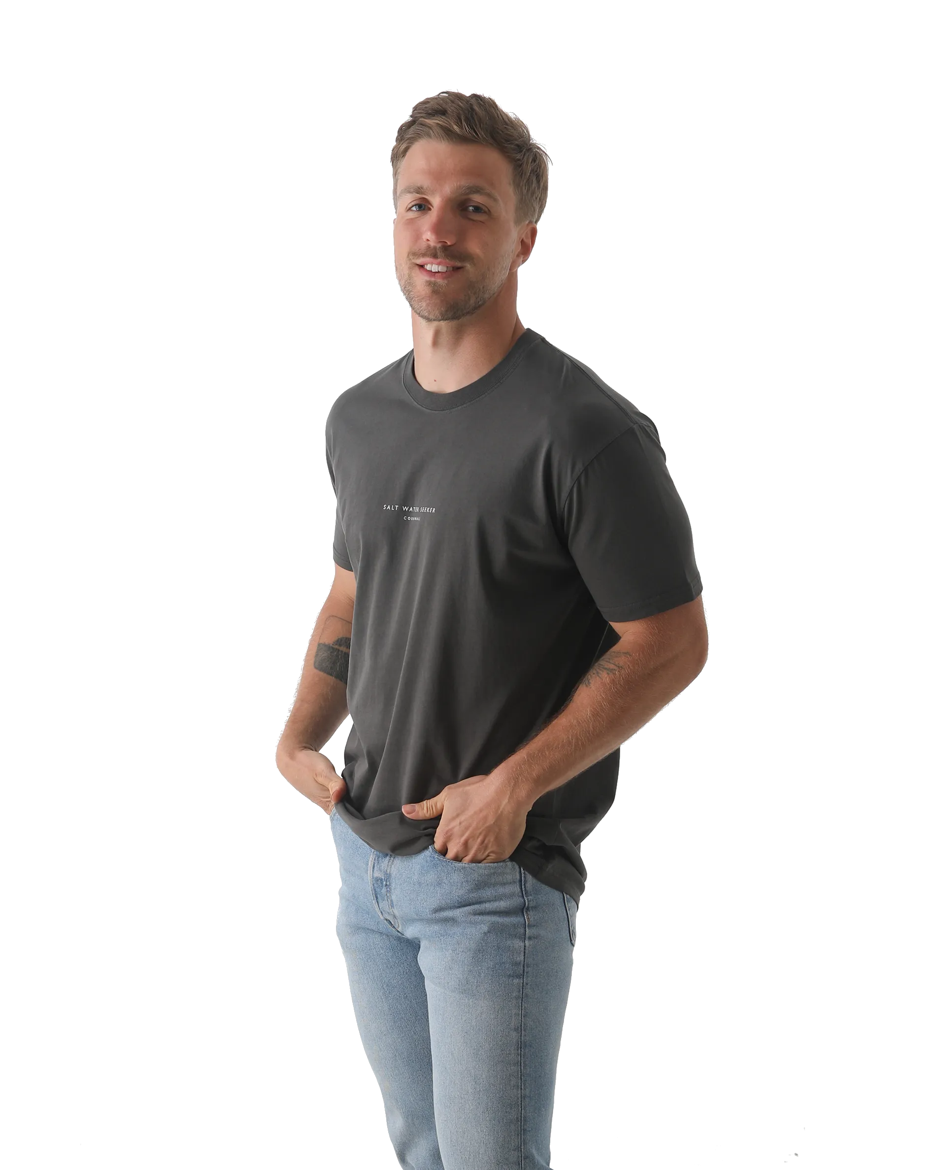 Hideout T-Shirt in Verblasstem Schwarz