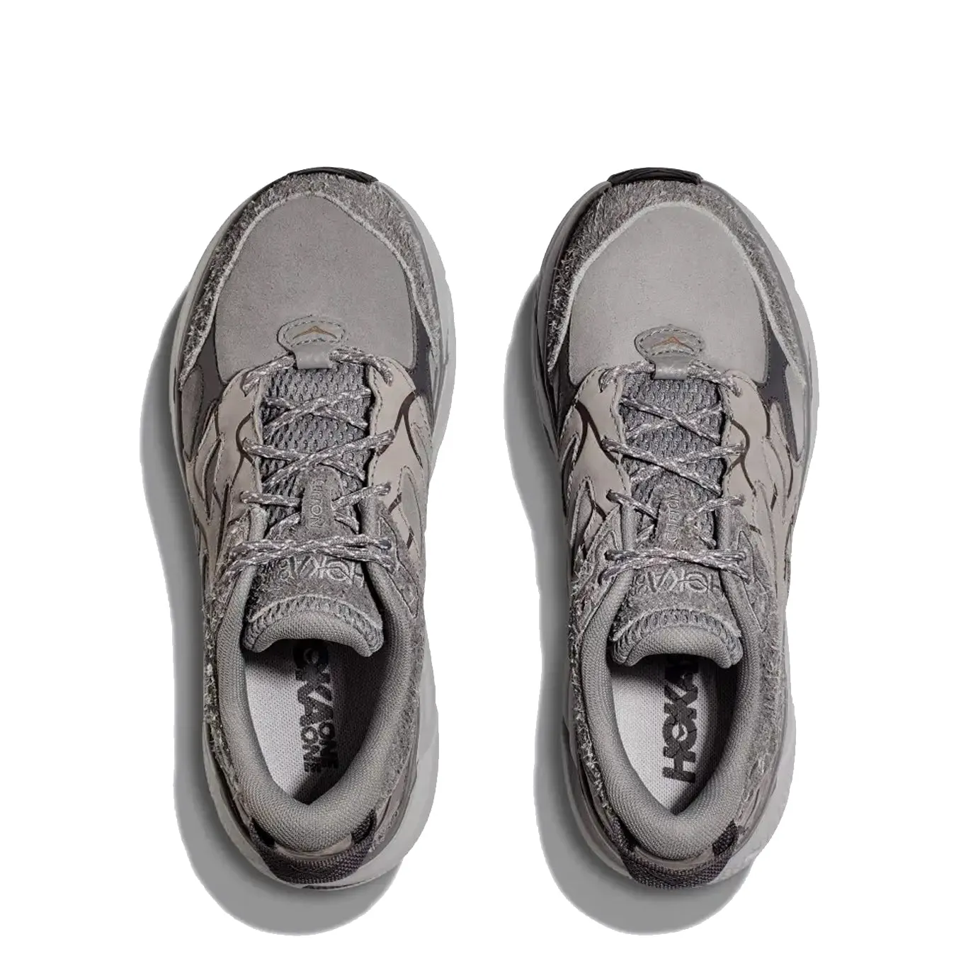 Hoka Damen Elite Terrain System Clifton L Suede TP Trainer Galaktisch Grau / Satellit Grau