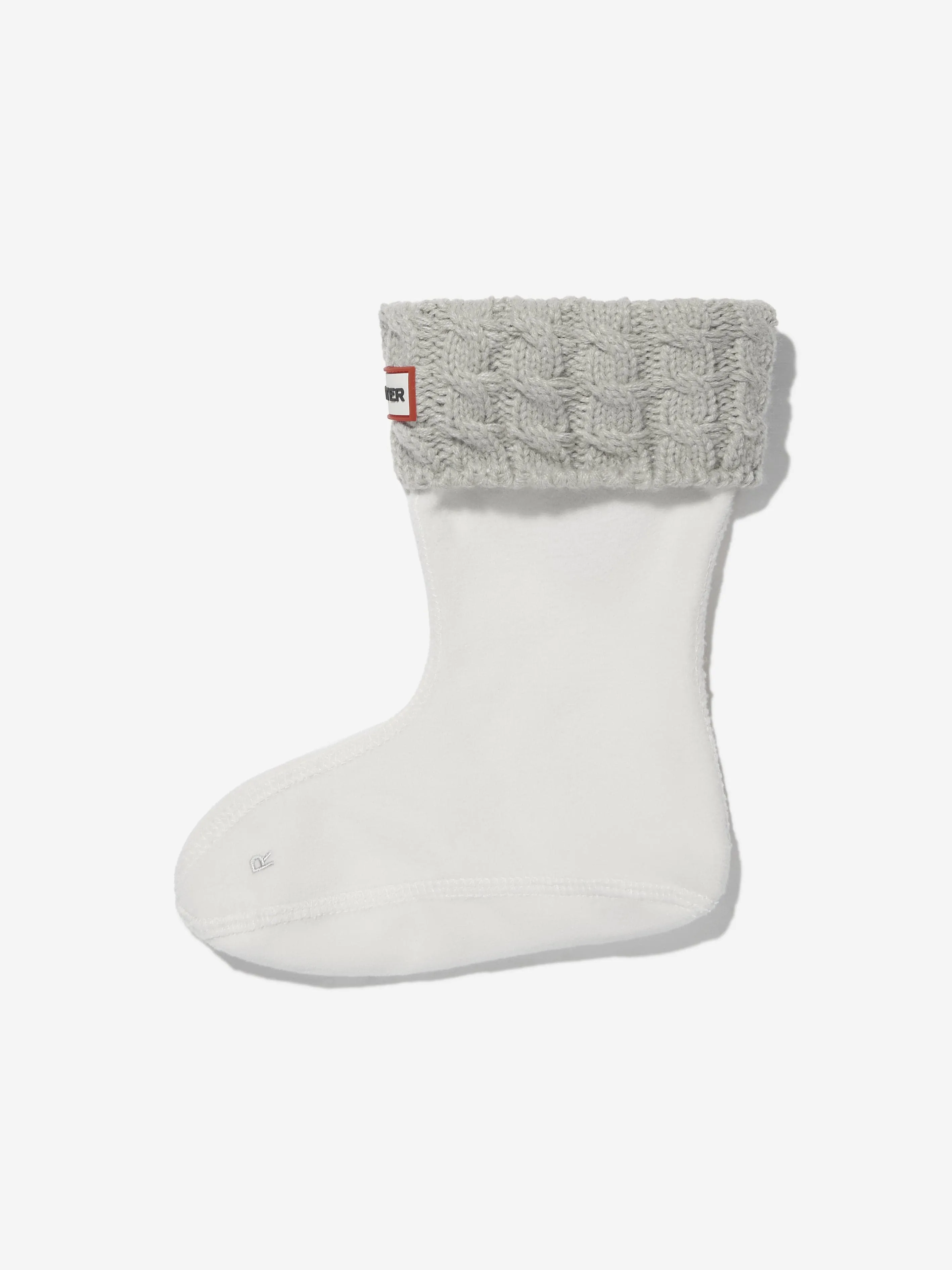 Hunter Kids Recycelte 6-Strick-Kabel-Bootsocken in Grau