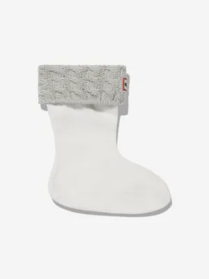 Hunter Kids Recycelte 6-Strick-Kabel-Bootsocken in Grau