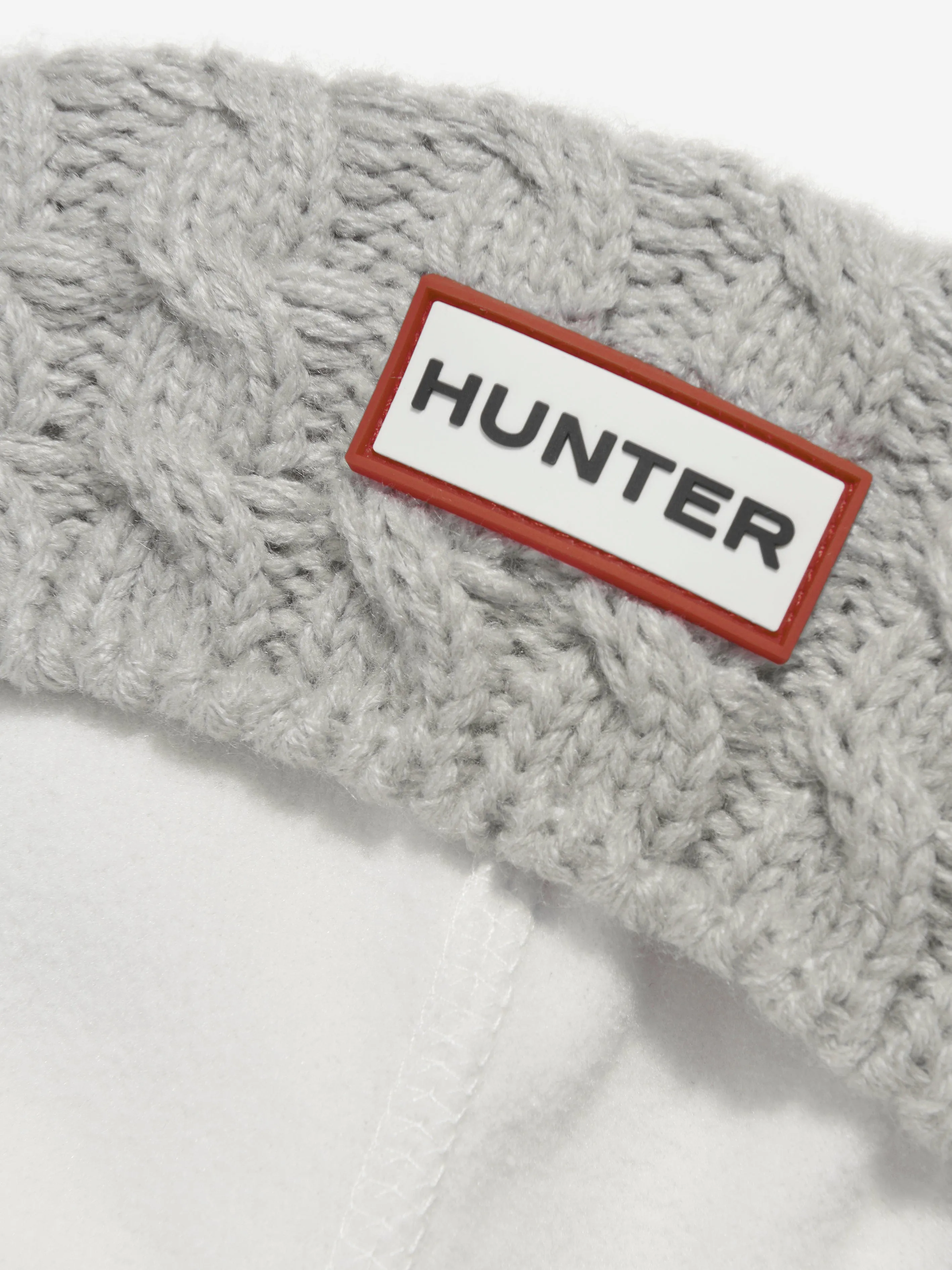 Hunter Kids Recycelte 6-Strick-Kabel-Bootsocken in Grau