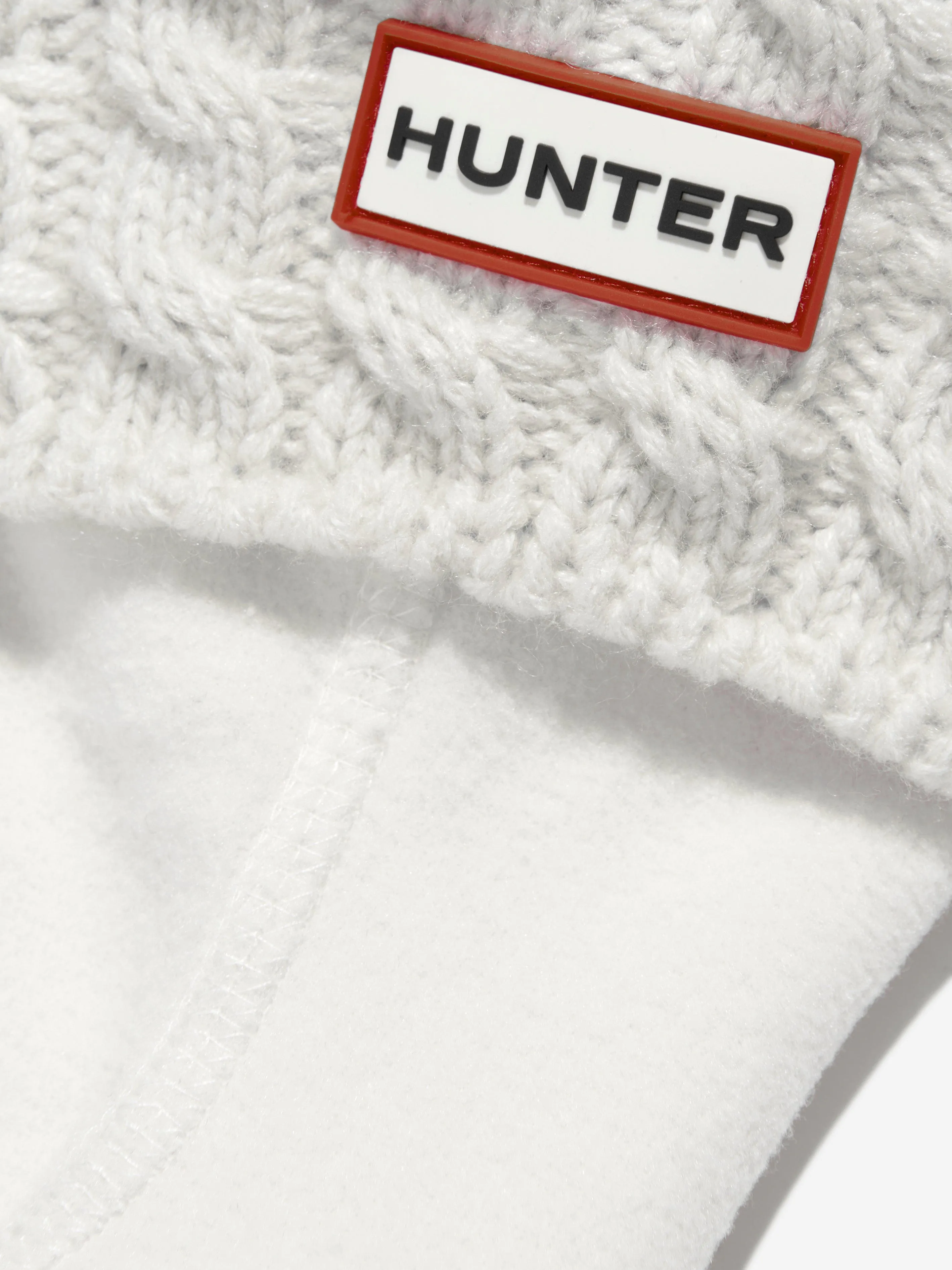 Hunter Kids Recycelte 6-Strick-Kabel-Bootsocken in Weiß