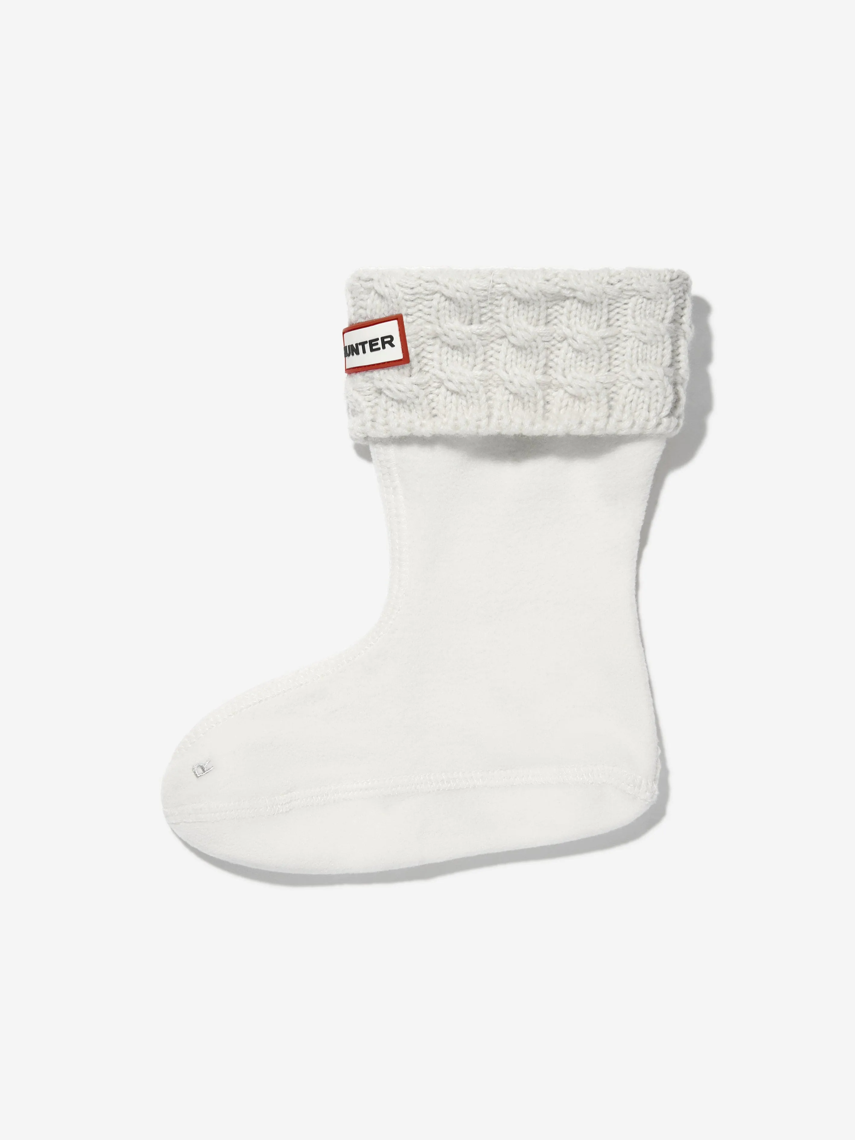 Hunter Kids Recycelte 6-Strick-Kabel-Bootsocken in Weiß