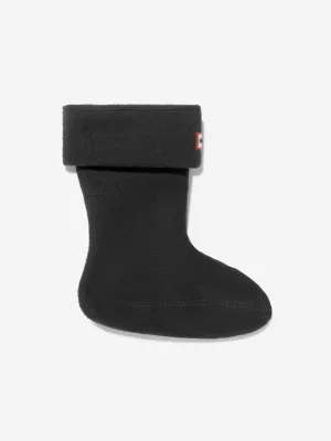 Hunter Kids Recycelte Fleece-Stiefelsocken in Schwarz