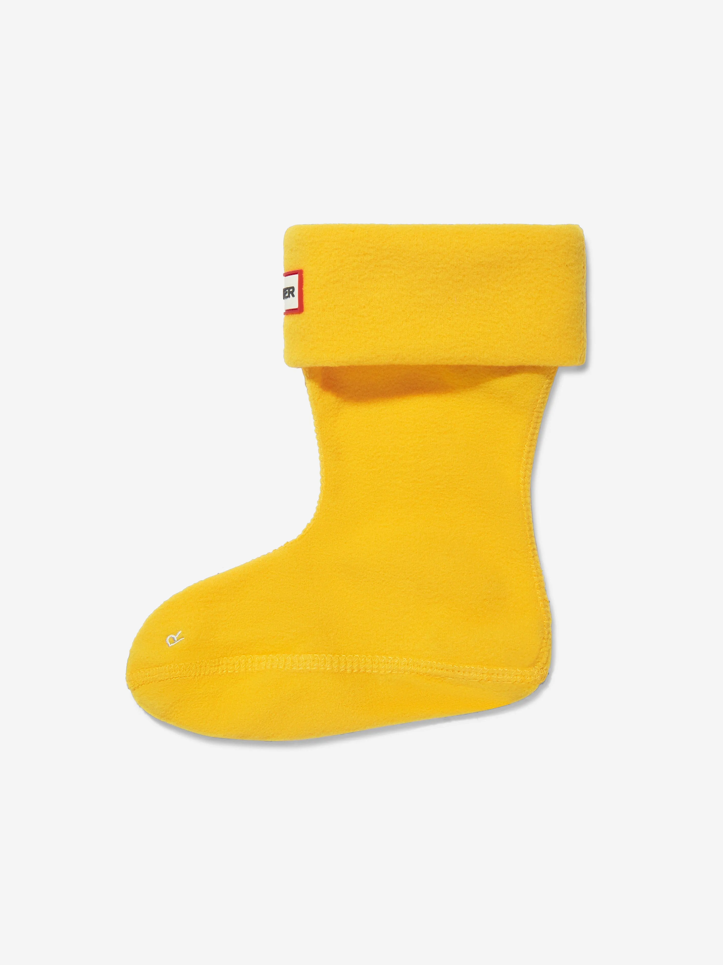 Hunter Kids Recycelte Fleece-Stiefelsocken in Gelb